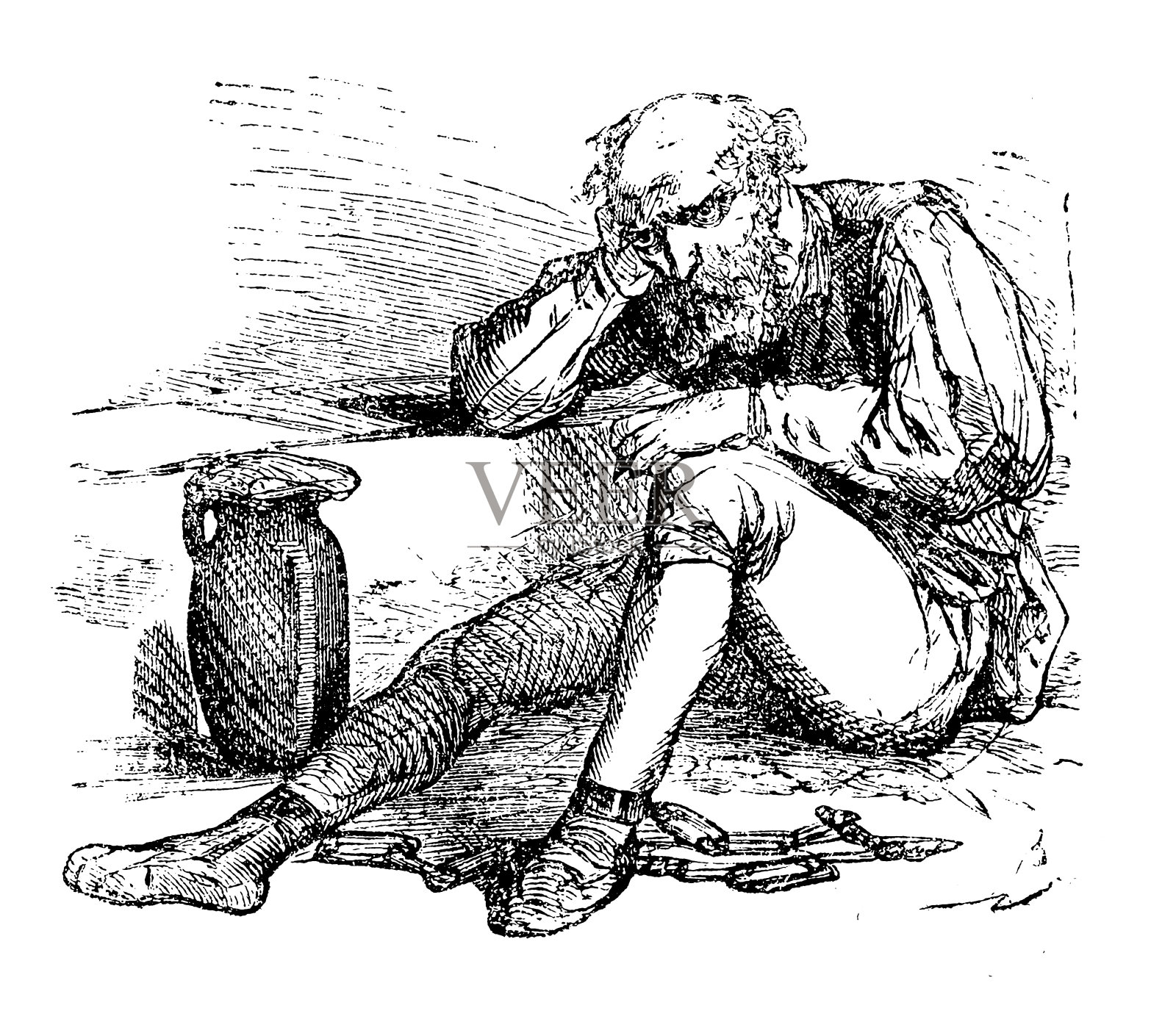 链接的囚犯插画图片素材