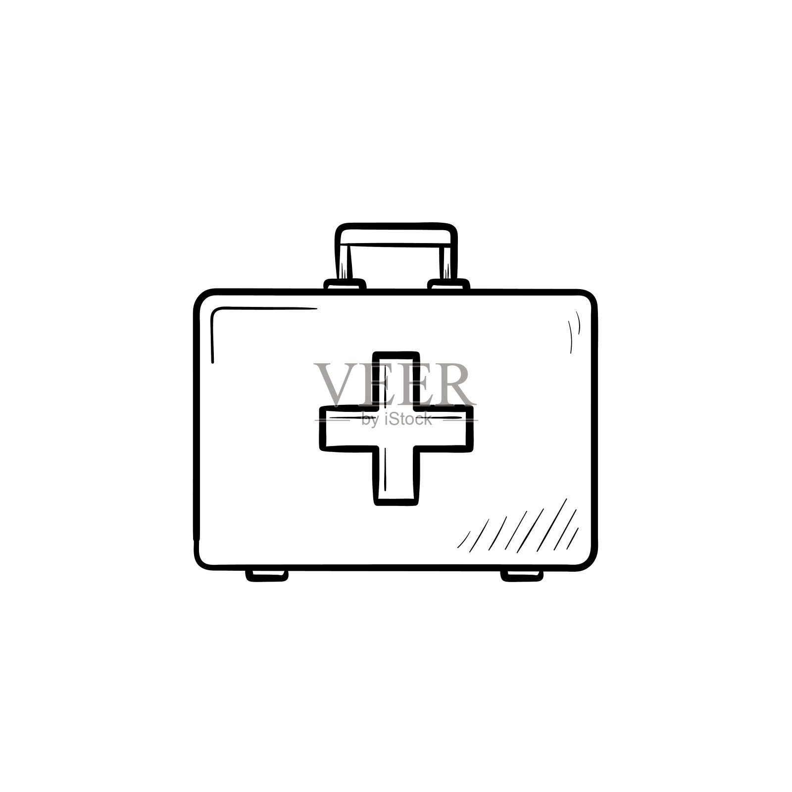 急救箱手绘轮廓涂鸦图标插画图片素材