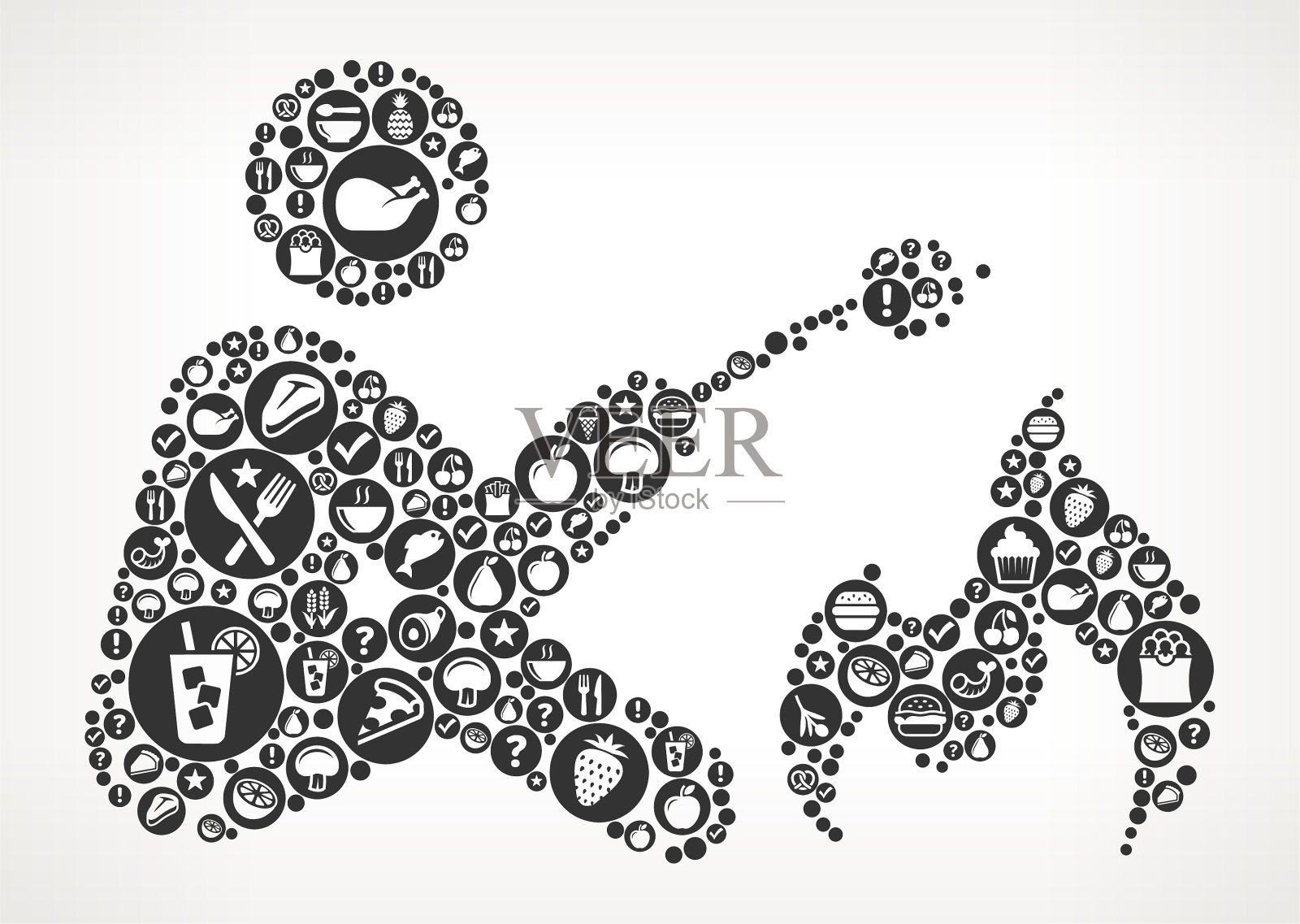 篝火食物黑白图标背景插画图片素材