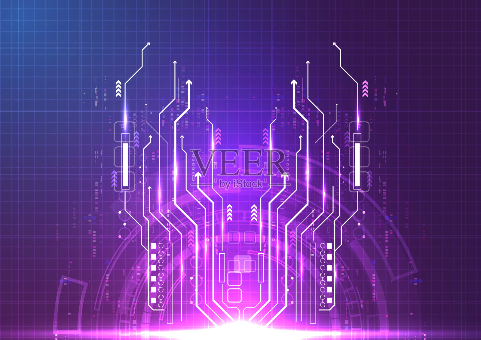 紫色蓝光未来科技插画图片素材