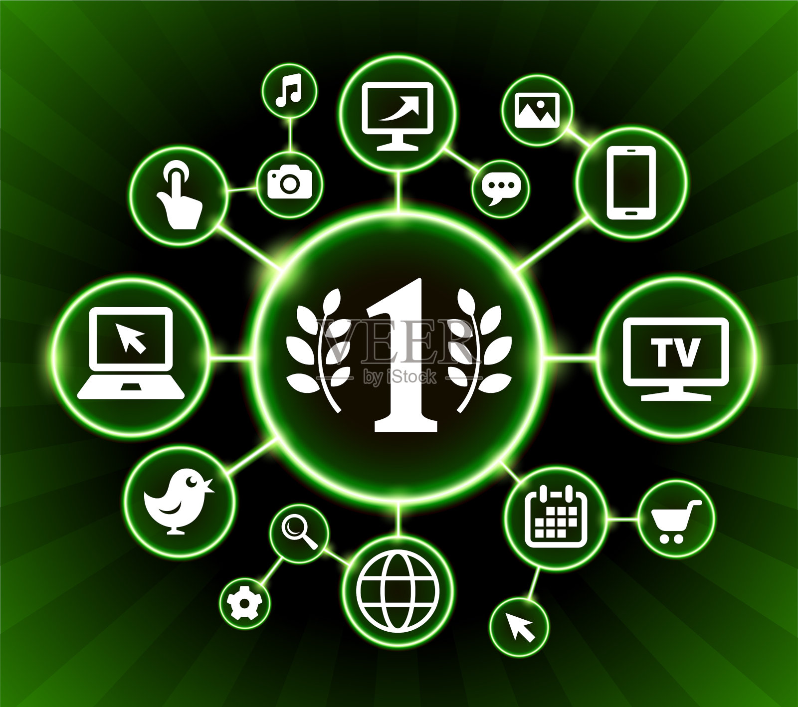 头号互联网通讯技术暗按钮背景插画图片素材