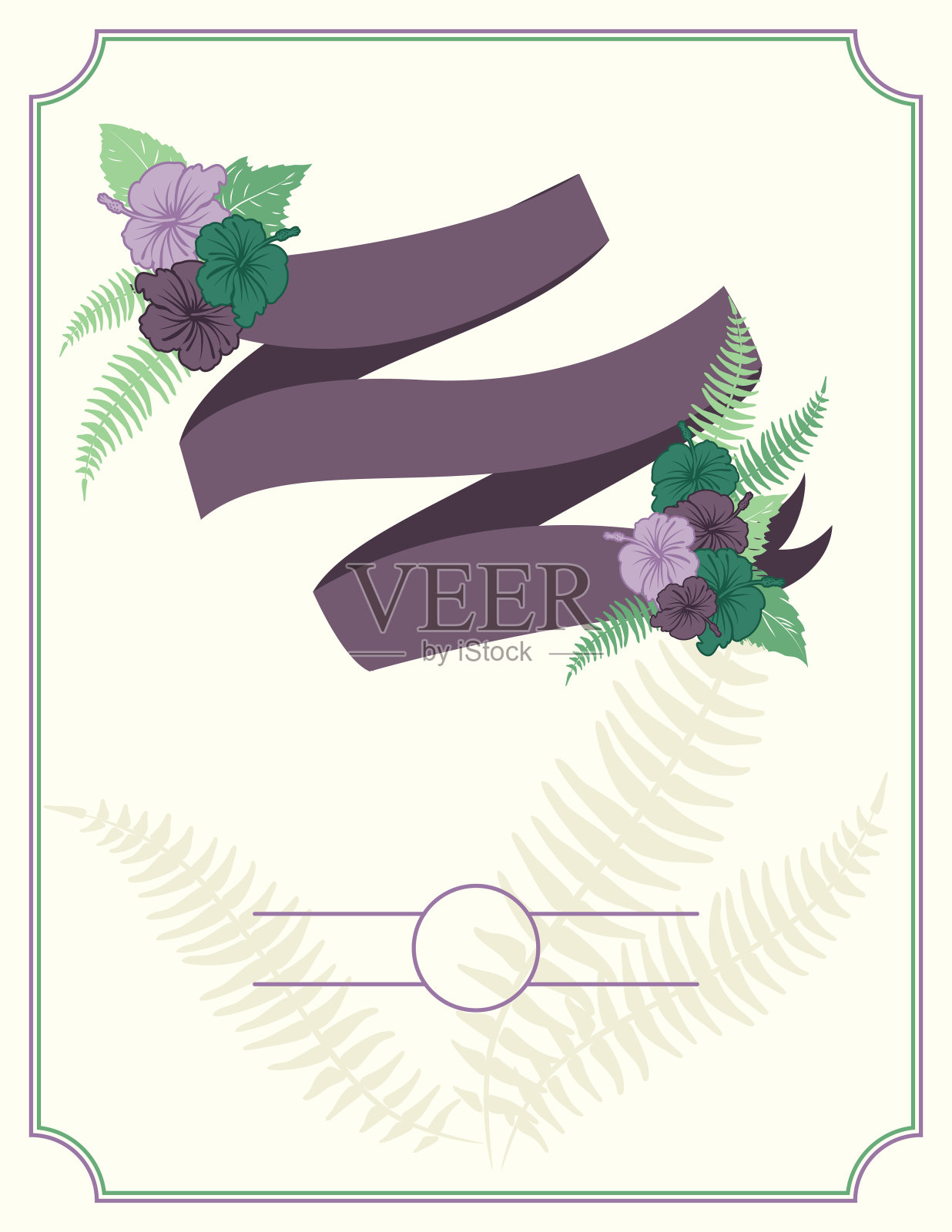 热带木槿背景模板插画图片素材