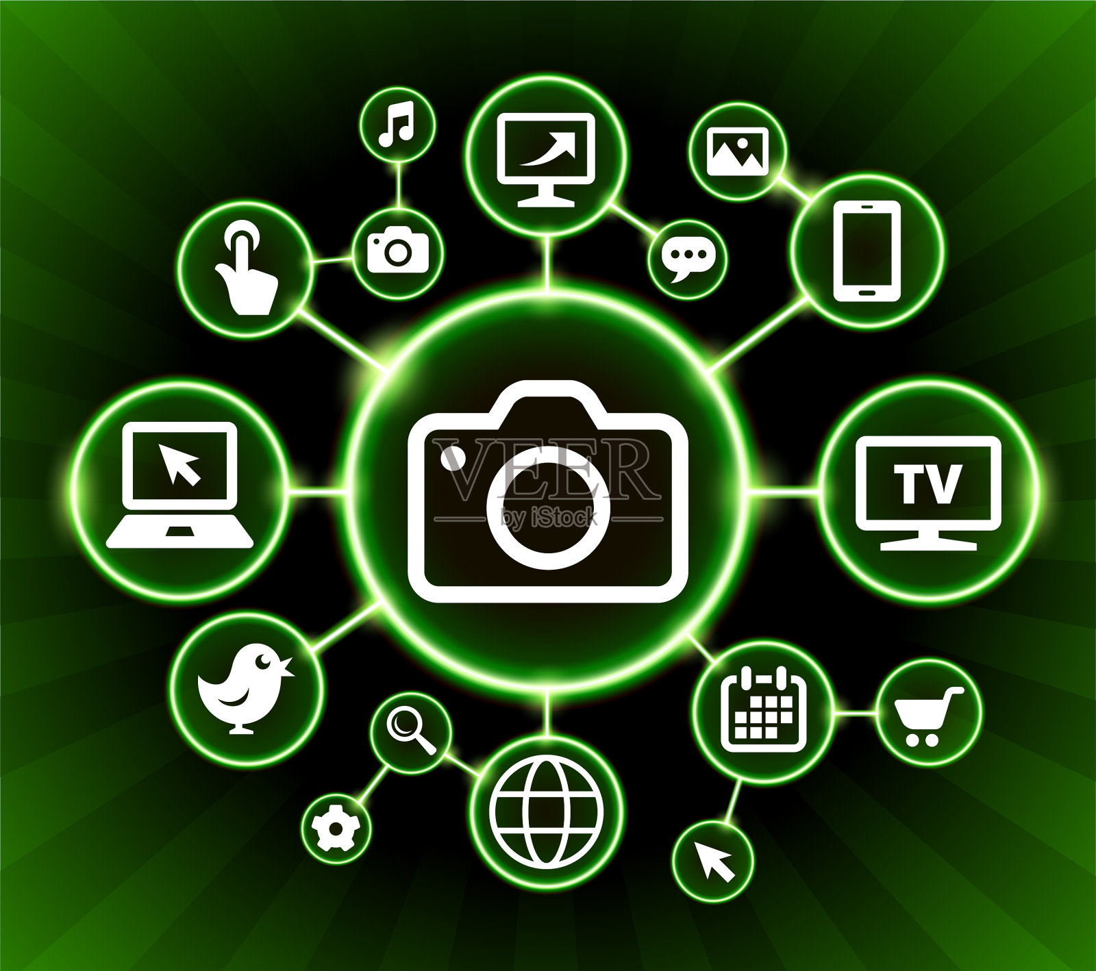 摄像头互联网通讯技术暗按钮背景插画图片素材