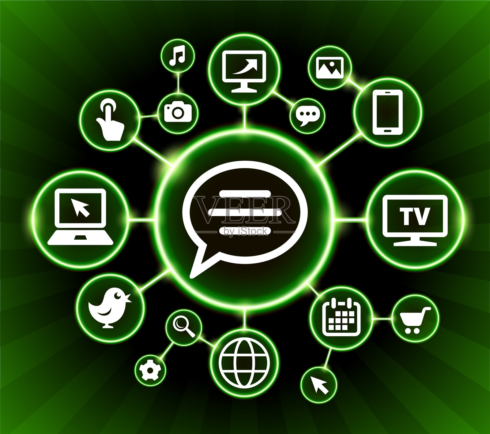 聊天气泡互联网通信技术暗按钮背景插画图片素材