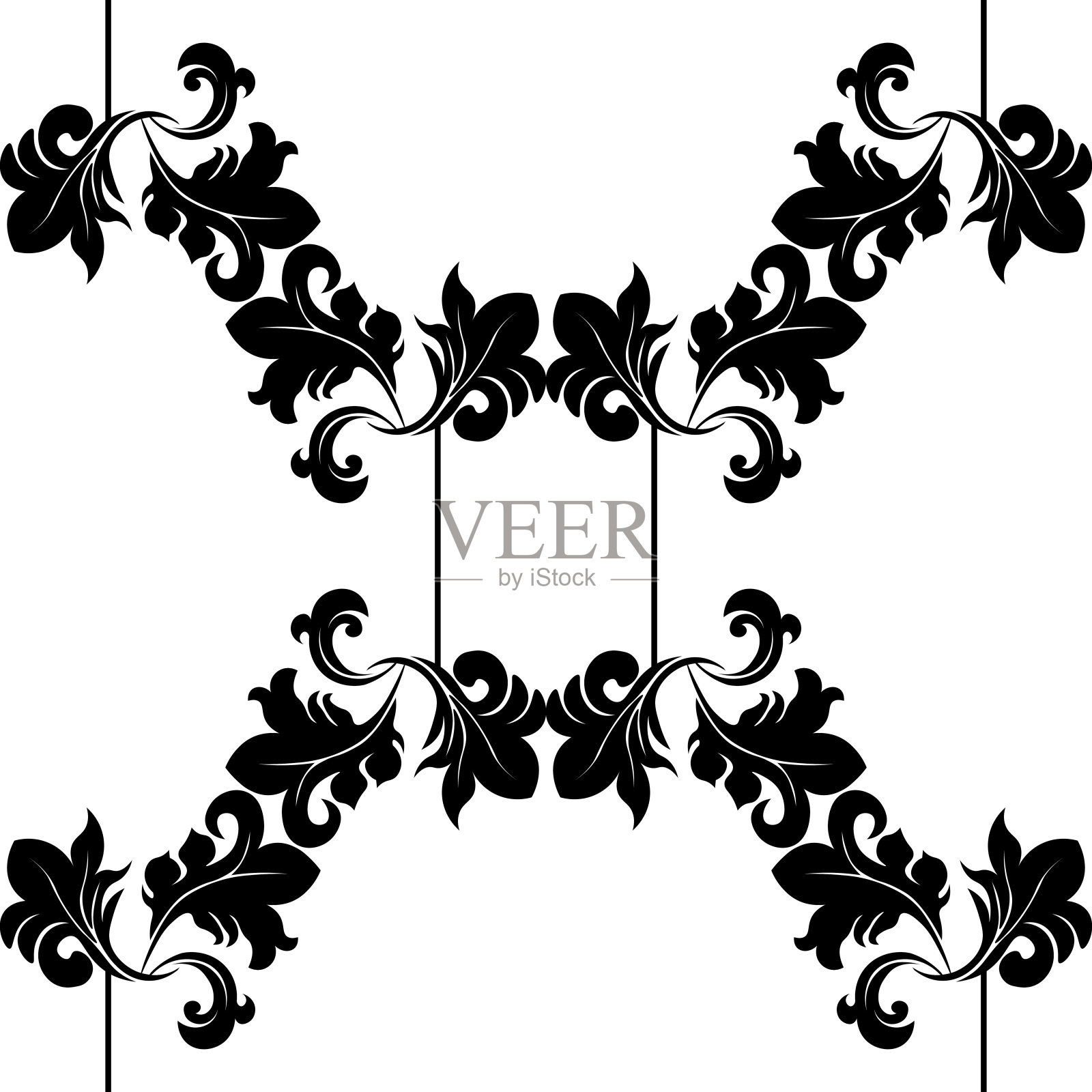 无缝的花卉图案漩涡生活插画图片素材