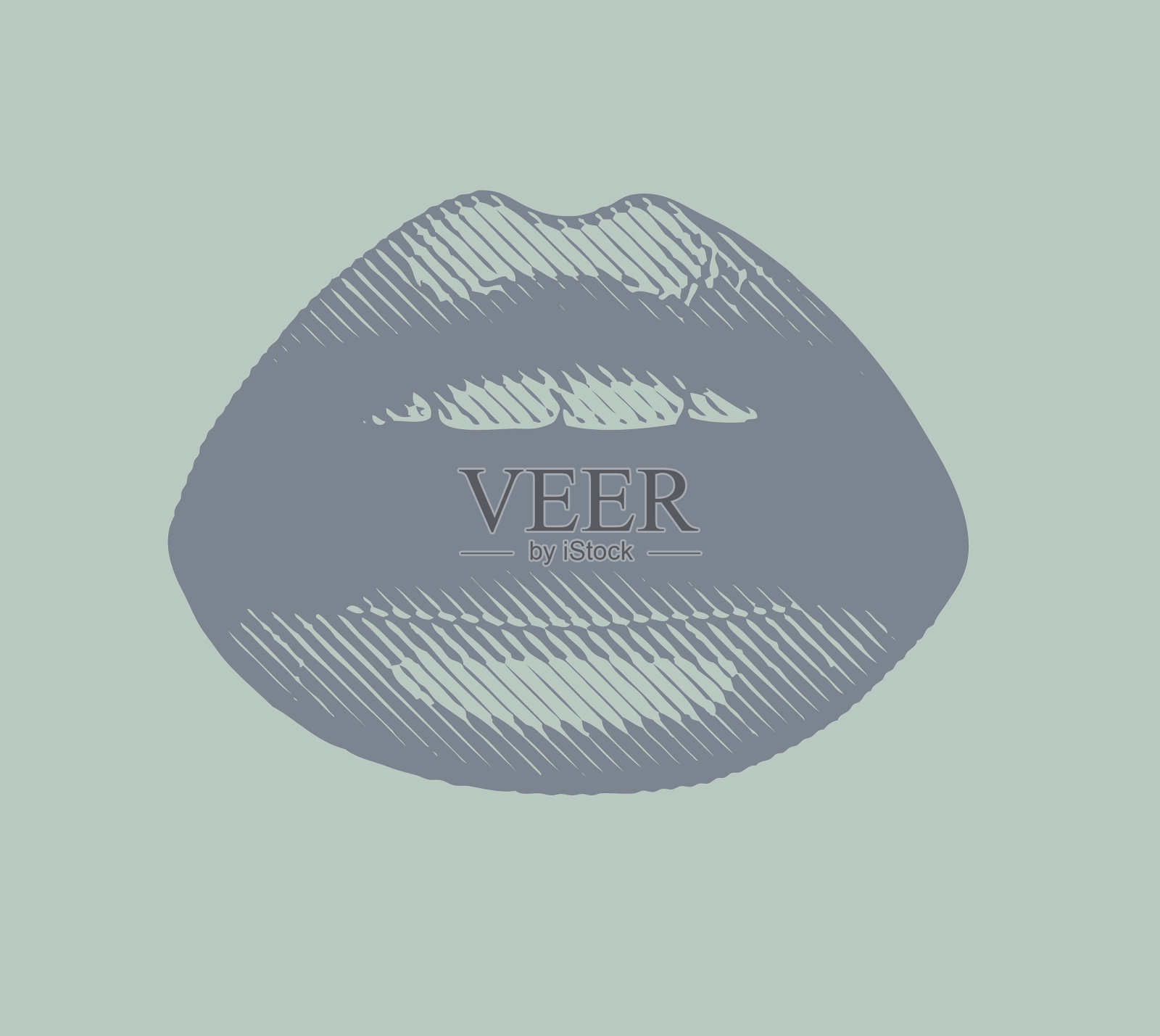 彩色的近距离雕刻女人的嘴唇插画图片素材