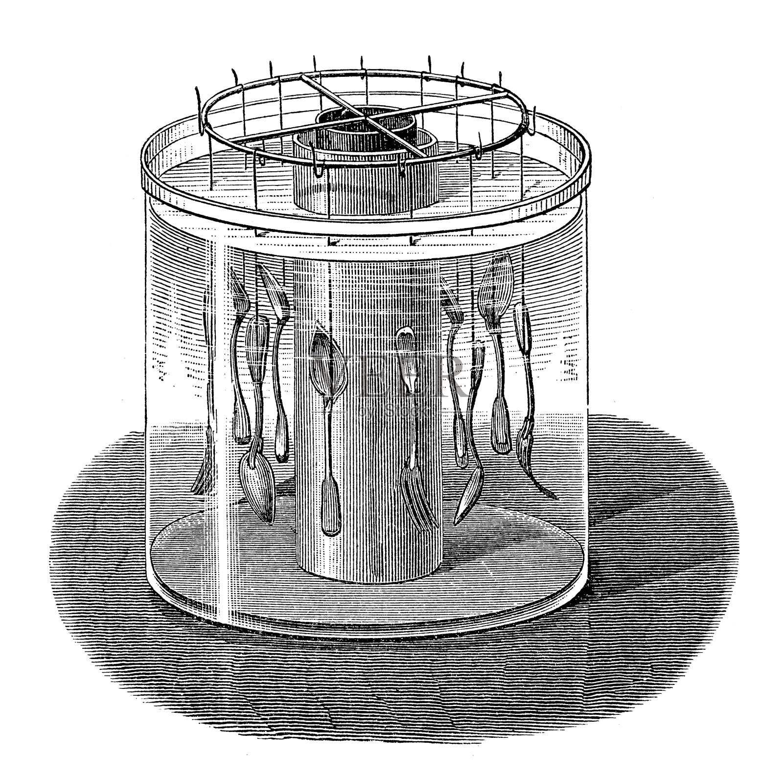 用于电镀的镀液，19世纪插画图片素材