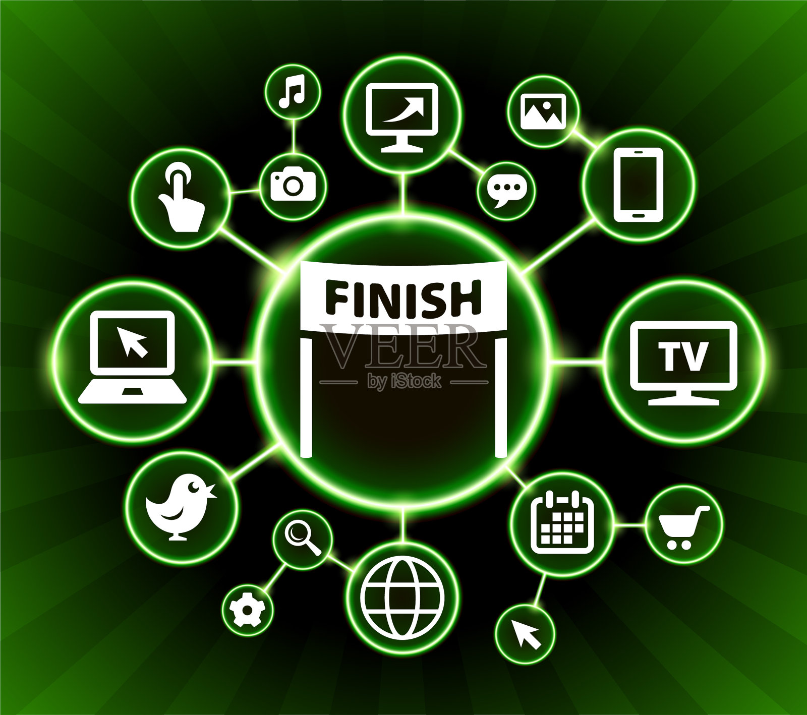 终点线互联网通讯技术暗按钮背景插画图片素材