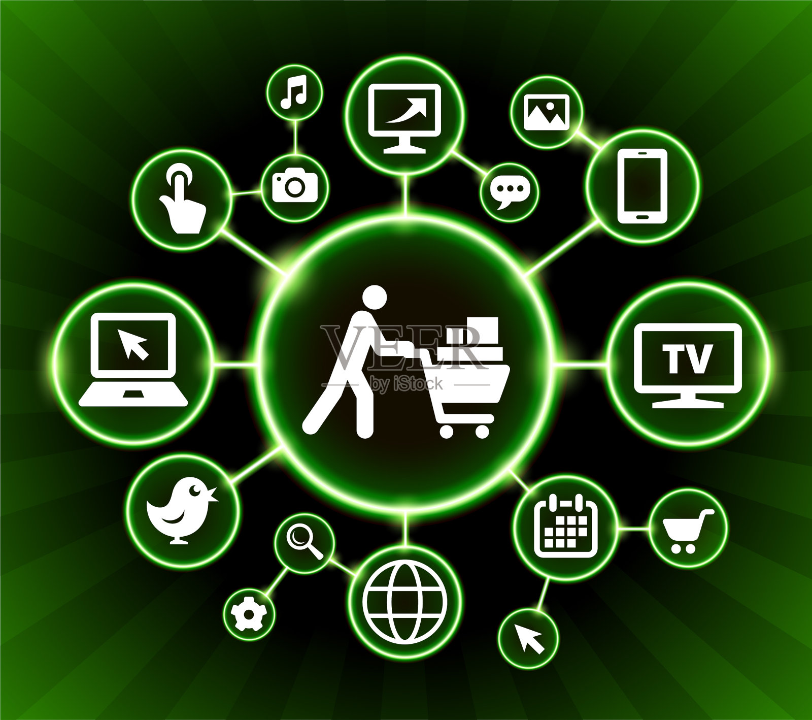 购物车互联网通讯技术暗按钮背景插画图片素材