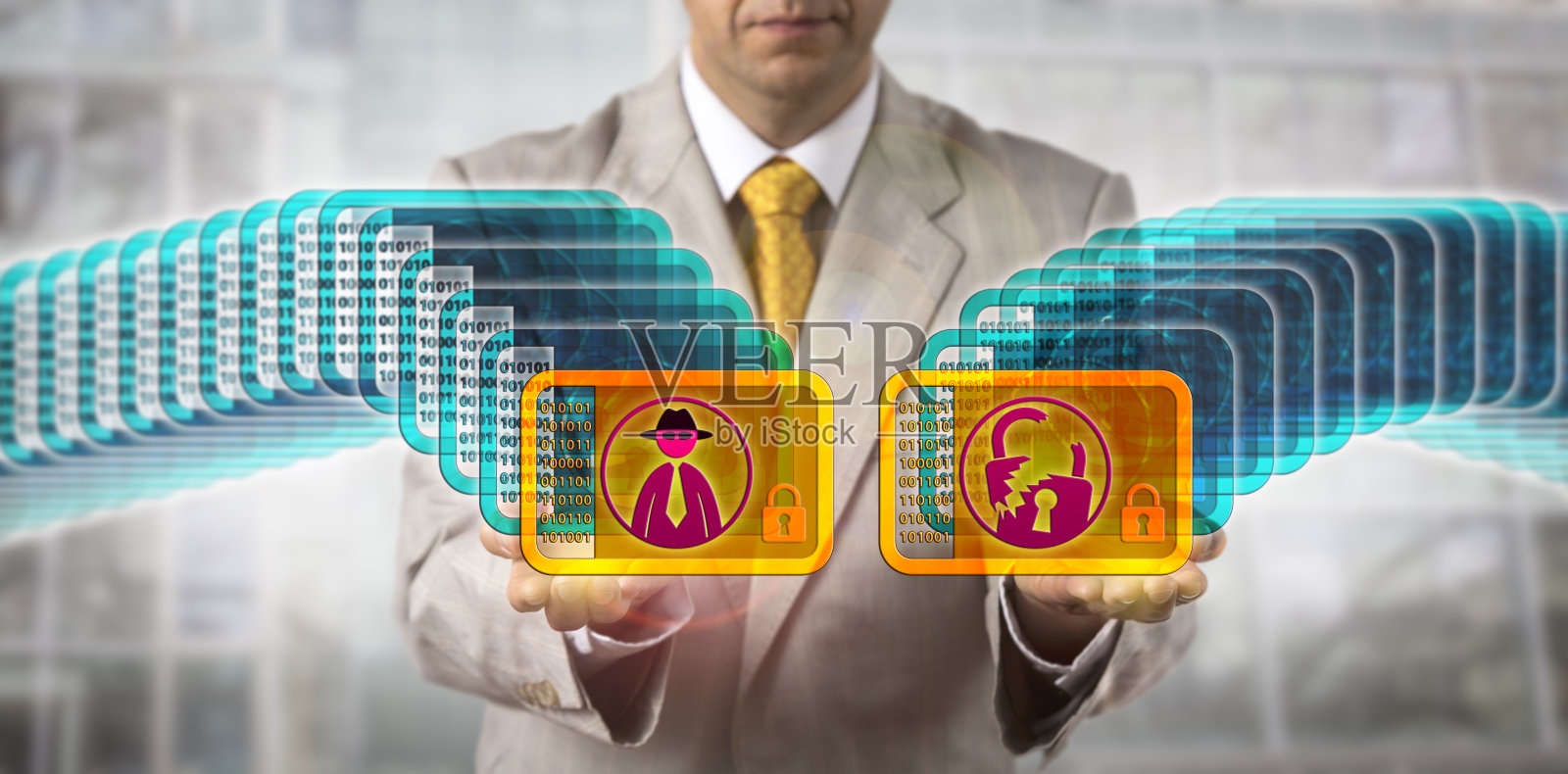 管理员识别区块链上的网络攻击照片摄影图片