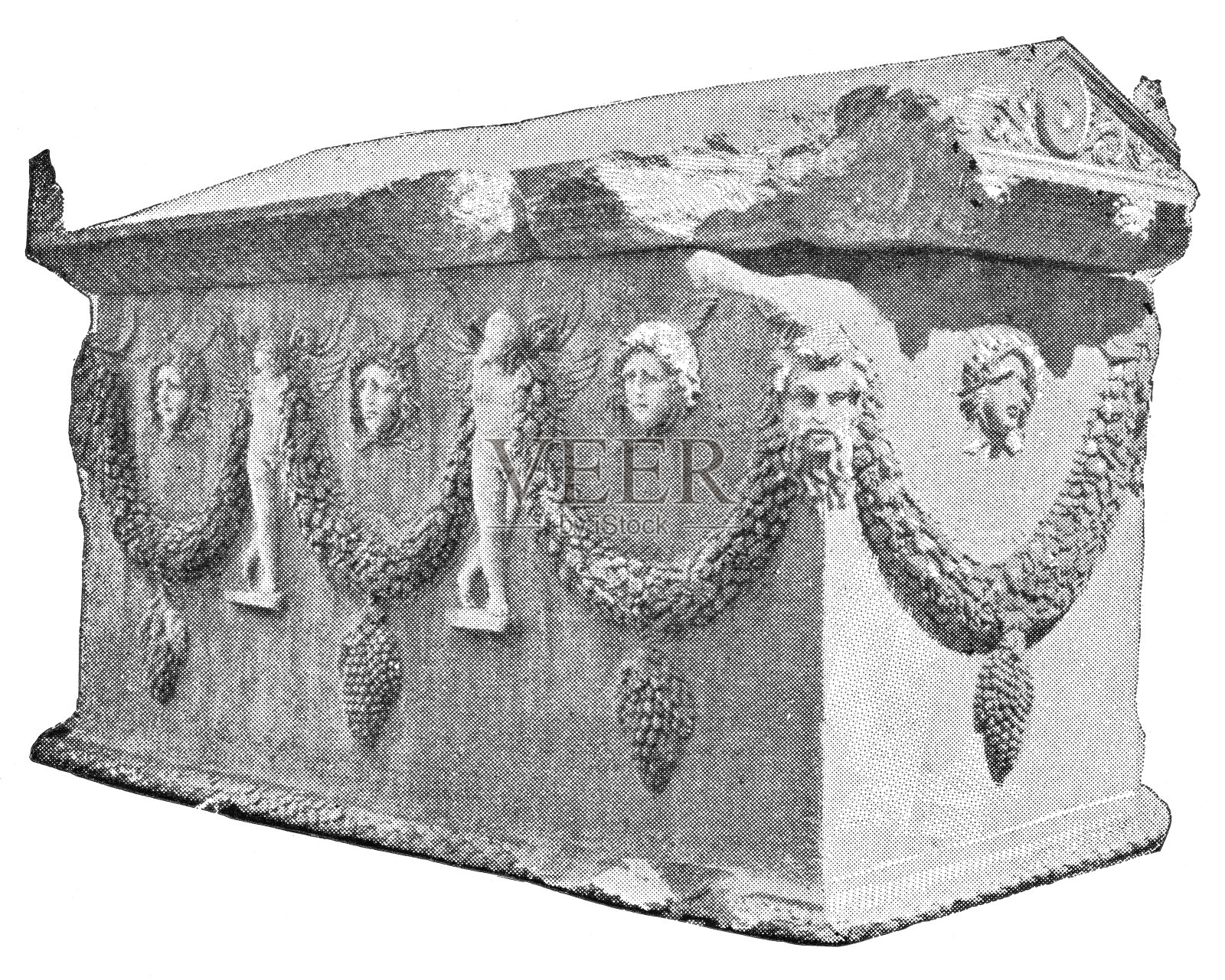 古希腊石棺-奥斯曼帝国插画图片素材