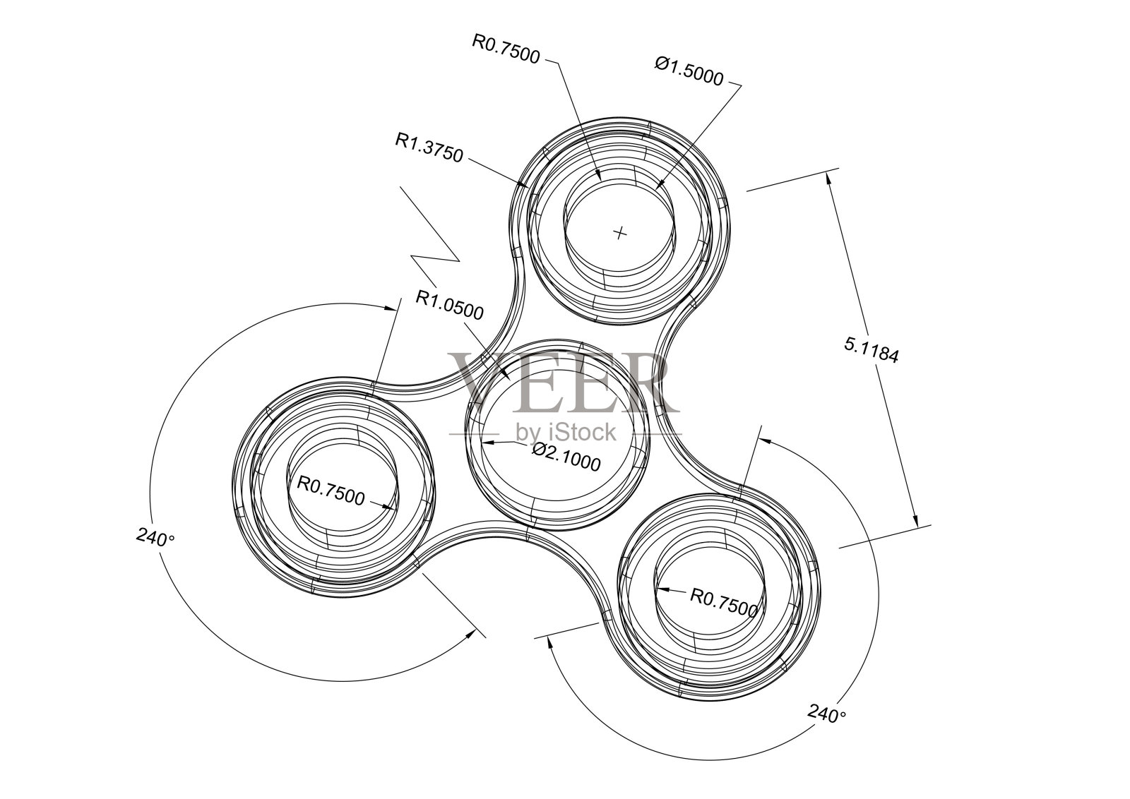 Spinner架构师蓝图-隔离照片摄影图片