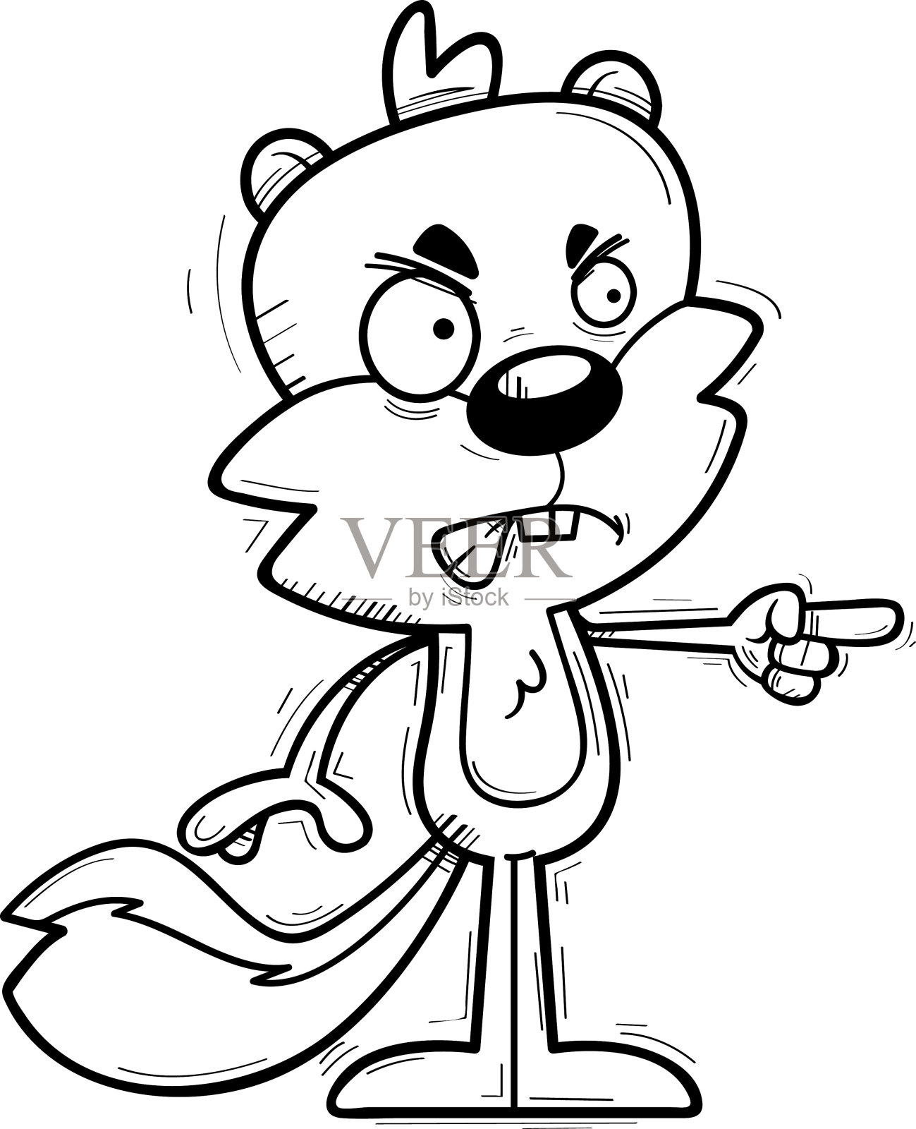 愤怒的卡通雄性松鼠设计元素图片