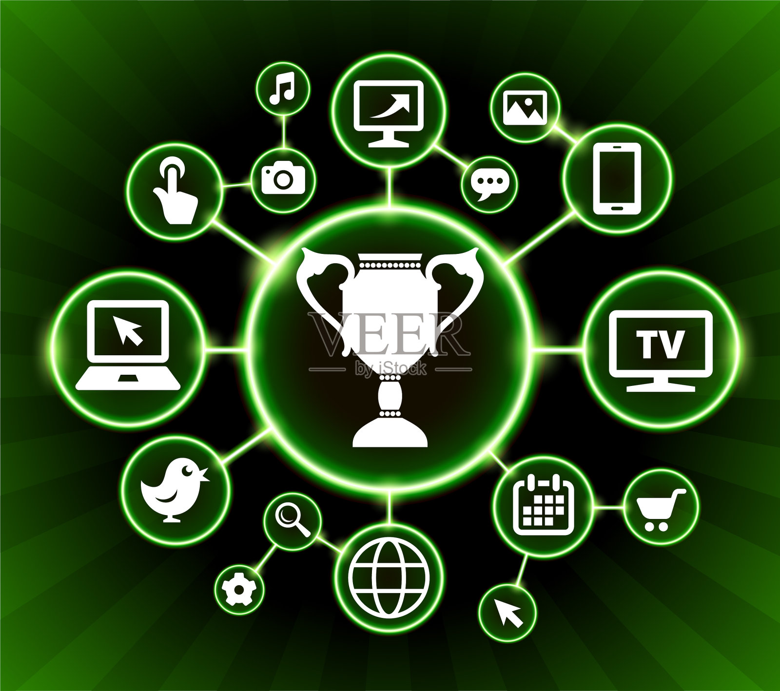 奖杯互联网通信技术暗按钮背景插画图片素材