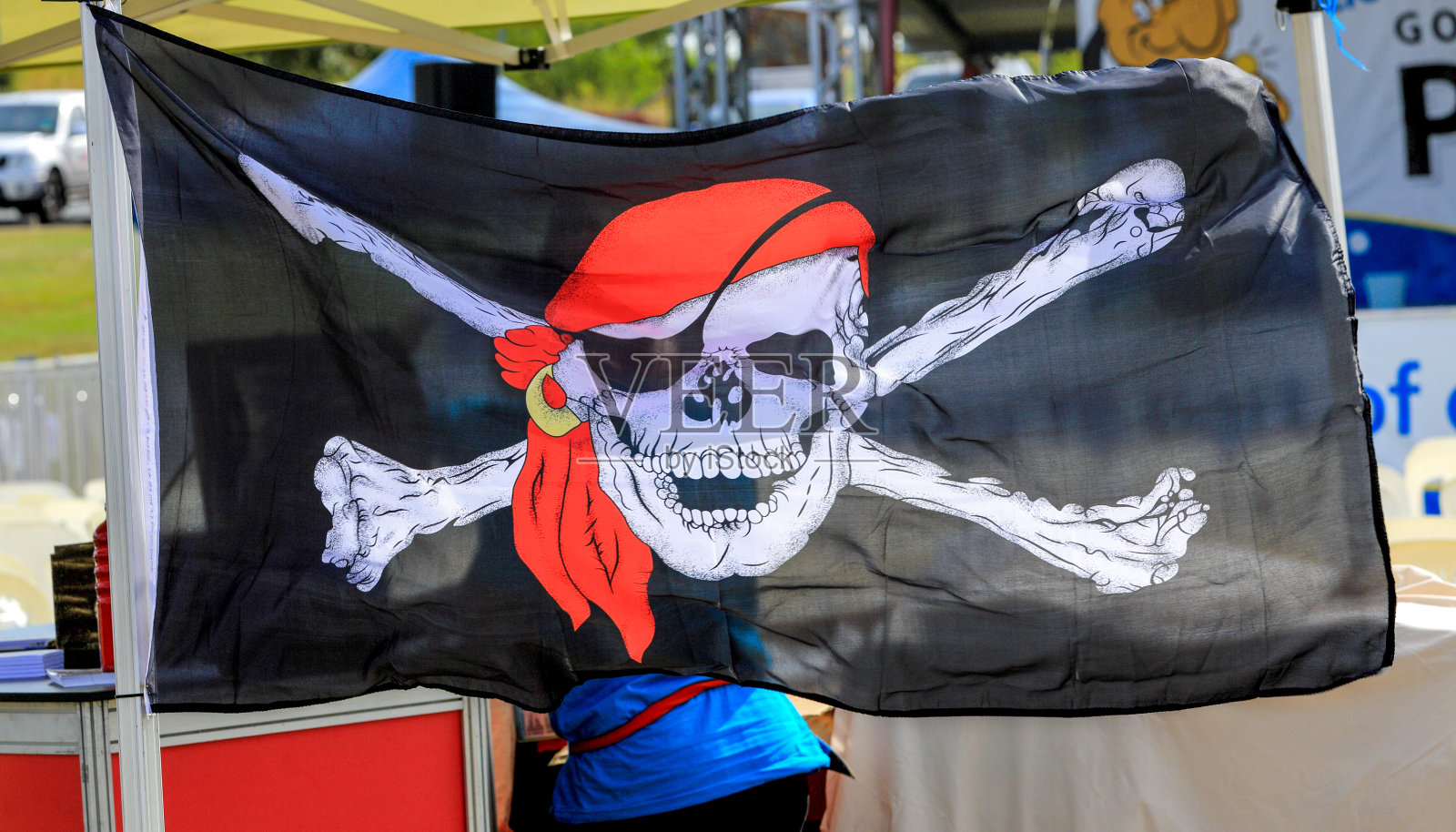 宠物博览会上的海盗旗照片摄影图片