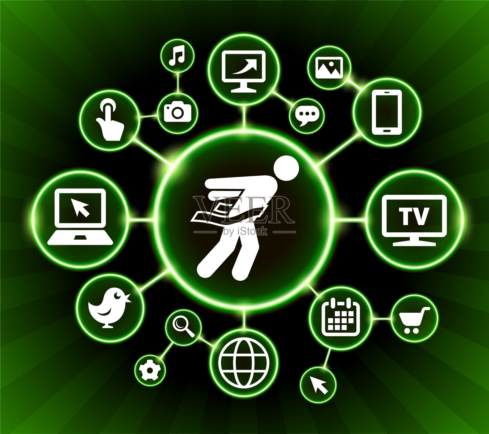 运动员穿越终点线互联网通讯技术暗按钮背景插画图片素材