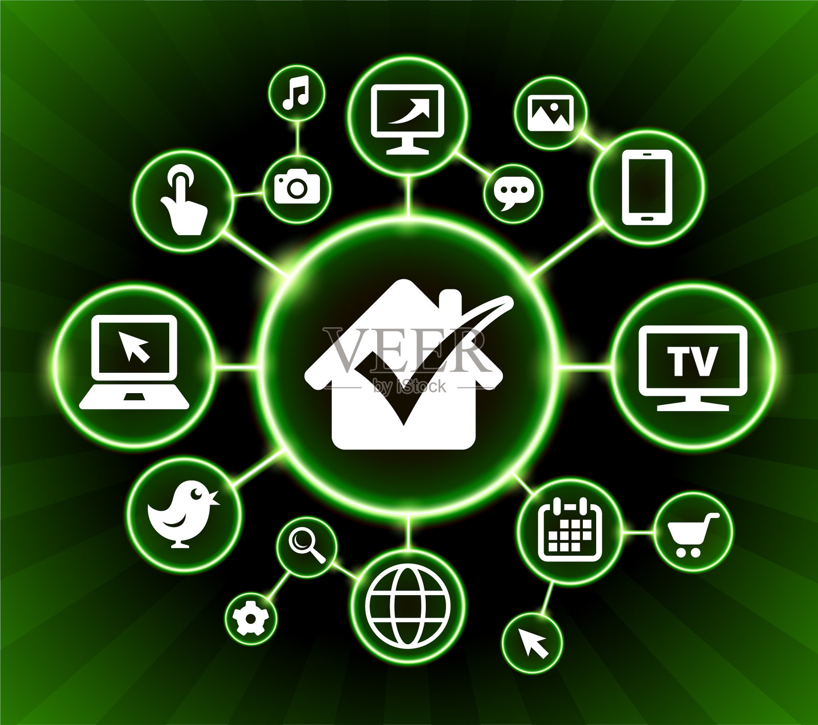 检查房屋互联网通讯技术暗按钮背景插画图片素材