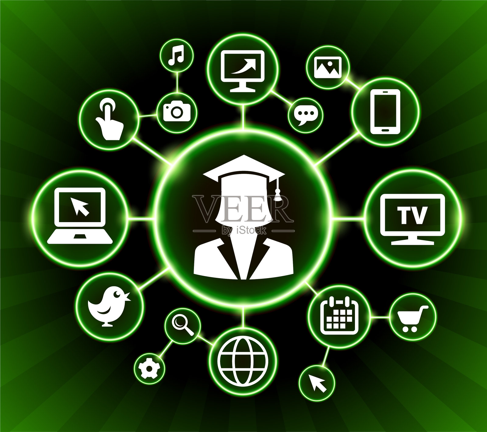 毕业网络通信技术暗按钮背景插画图片素材