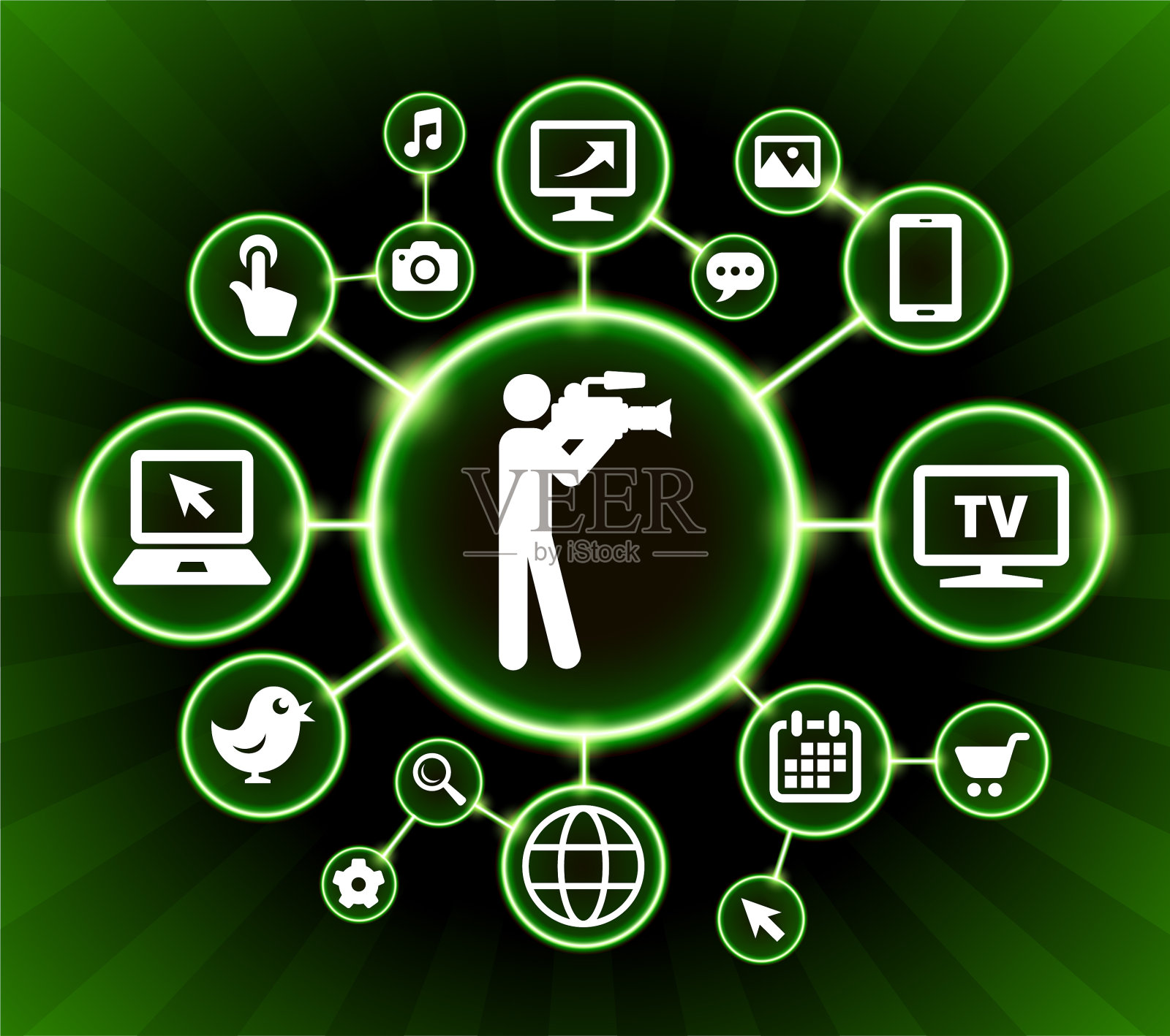 摄像人互联网通讯技术暗按钮背景插画图片素材