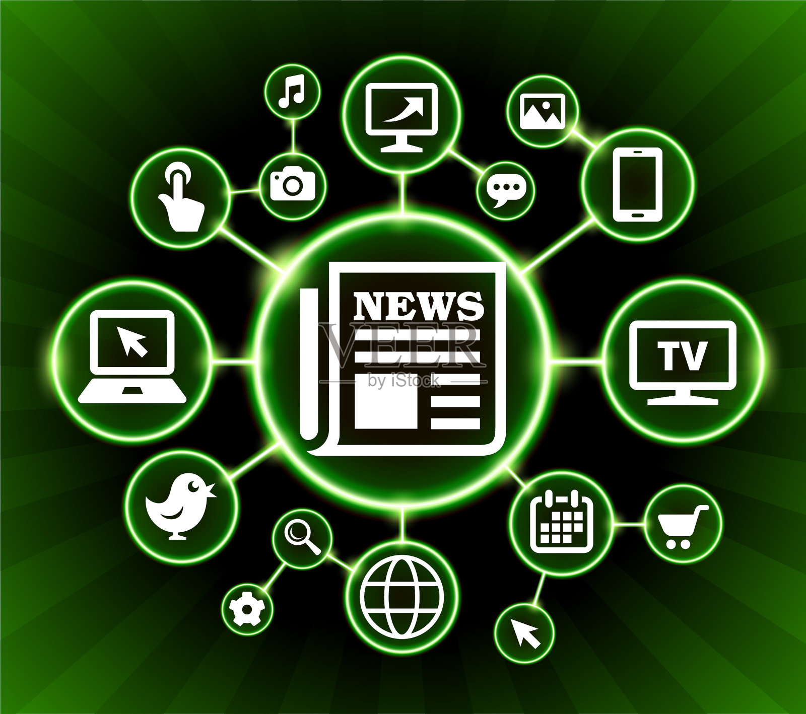 新闻报纸网络传播技术暗键背景插画图片素材