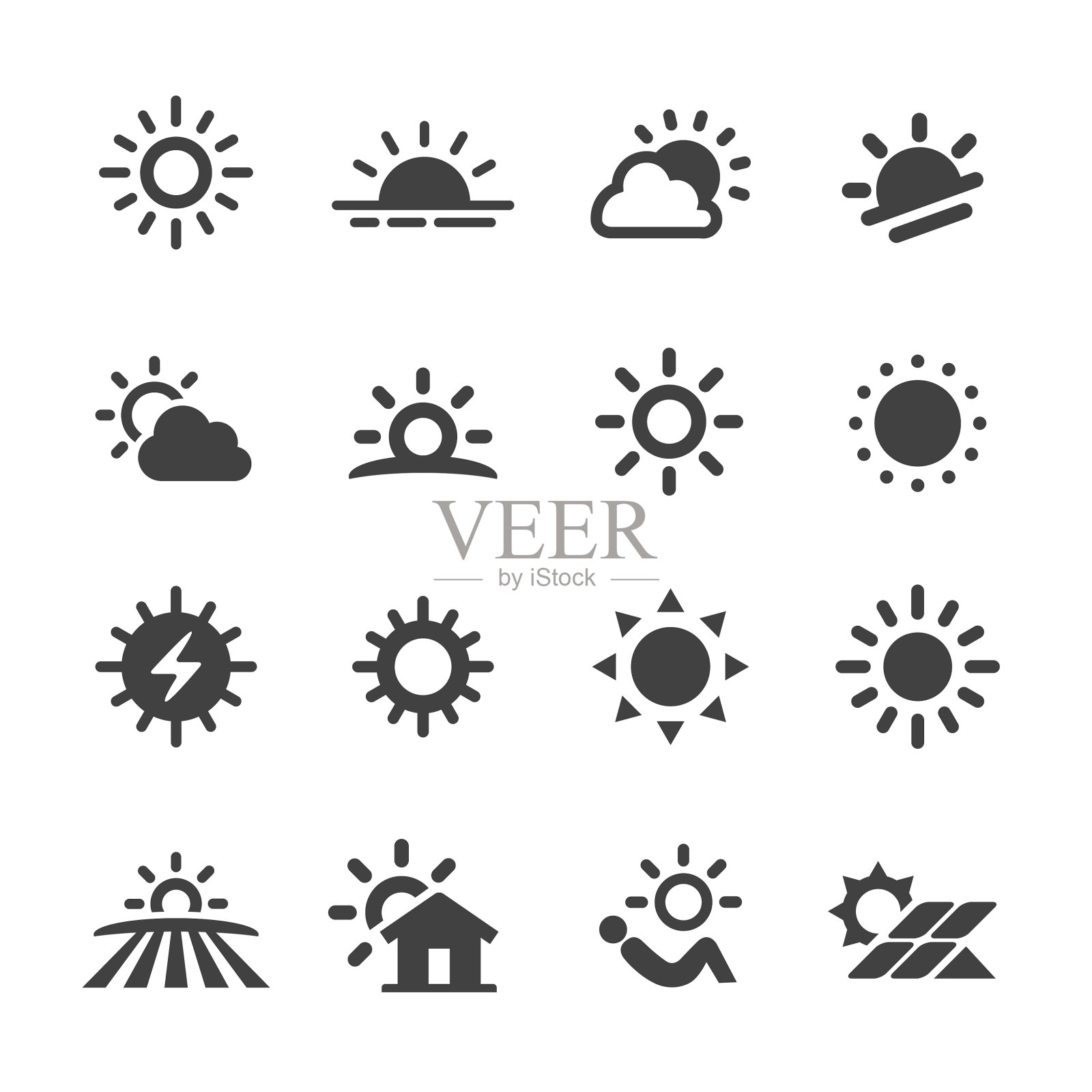 太阳图标-顶点系列插画图片素材