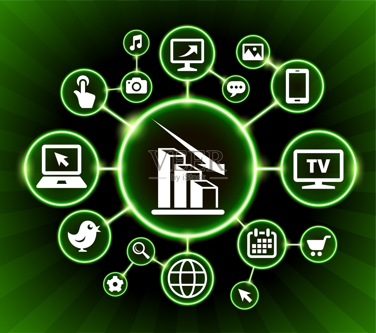 图互联网通信技术暗按钮背景插画图片素材