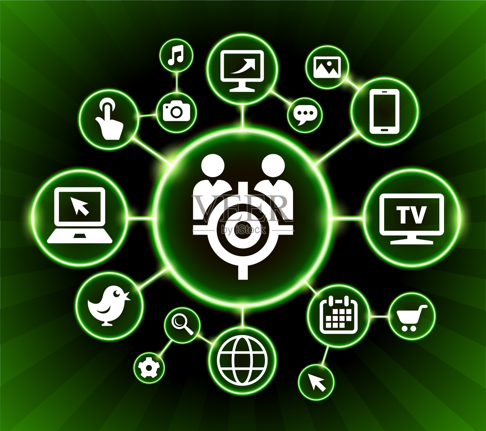 目标人群互联网通讯技术暗按钮背景插画图片素材