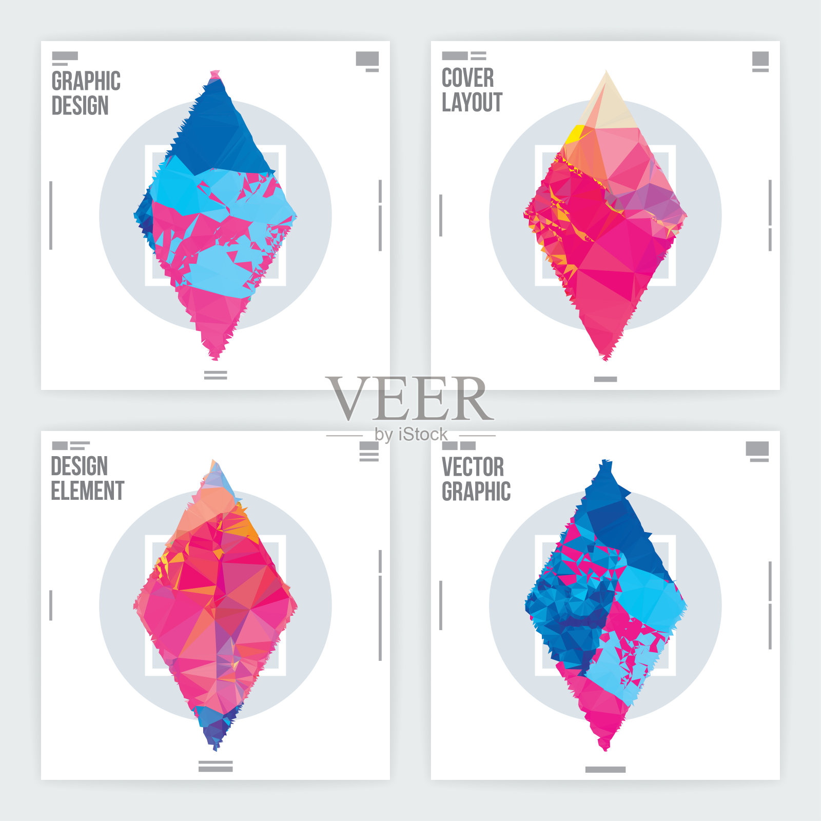 抽象平面设计海报布局模板插画图片素材