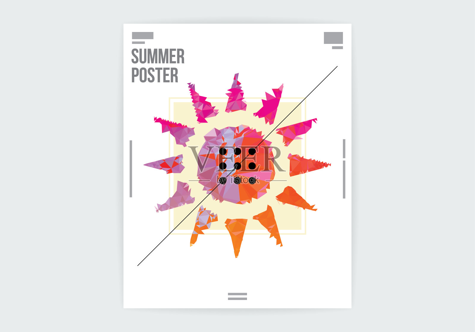 抽象太阳星平面设计海报布局模板插画图片素材