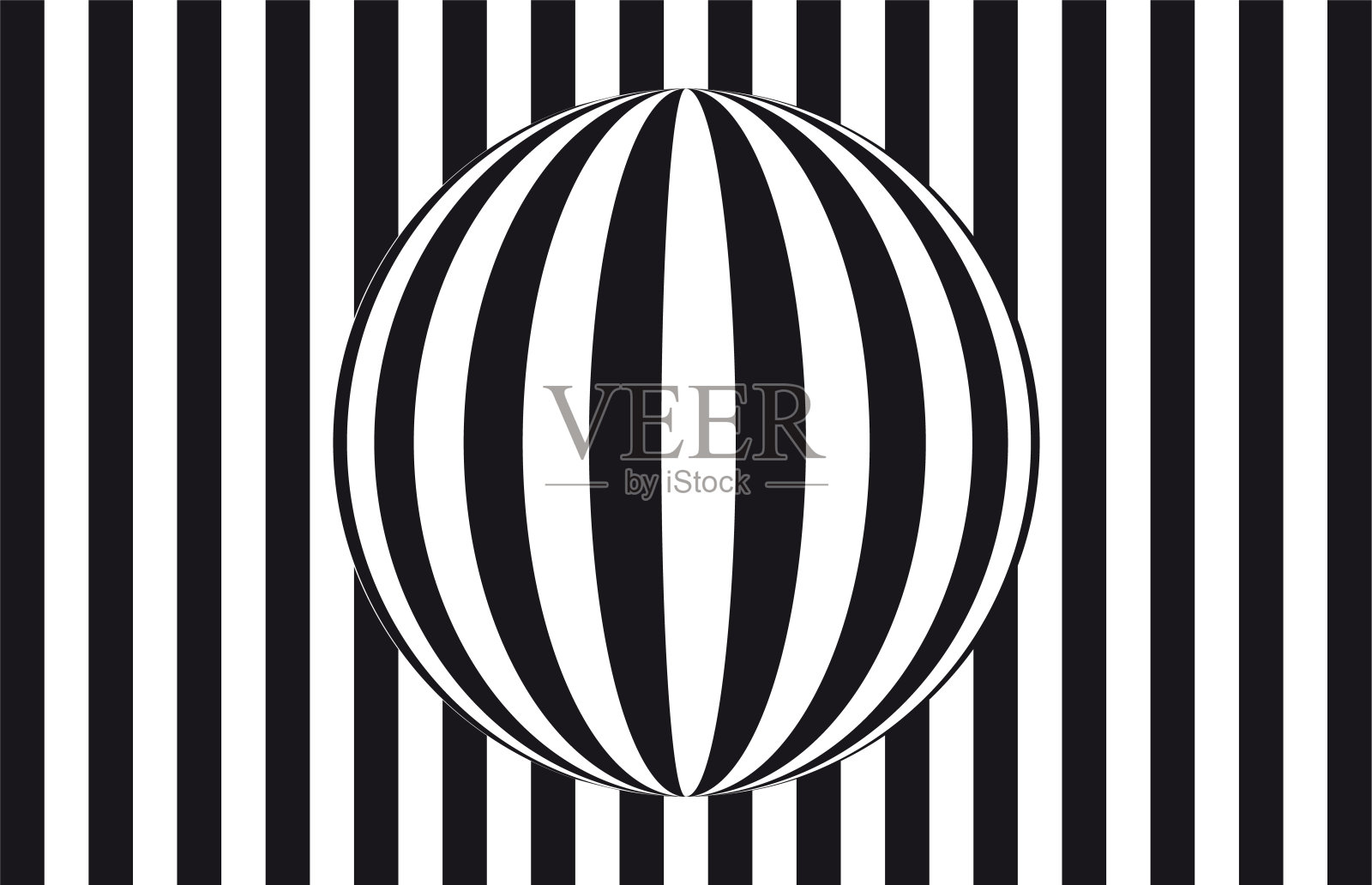 抽象op艺术:球面折射平行线在条纹黑白背景前插画图片素材