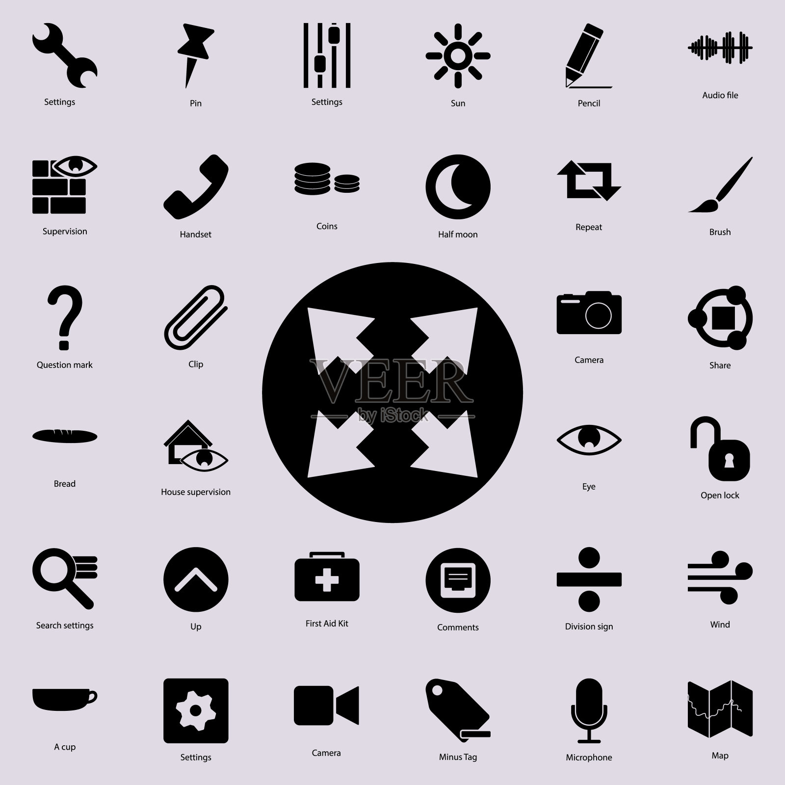 开放的标志图标。详细的一组极简图标。高级图形设计。收藏图标之一的网站，网页设计，移动应用程序图标素材