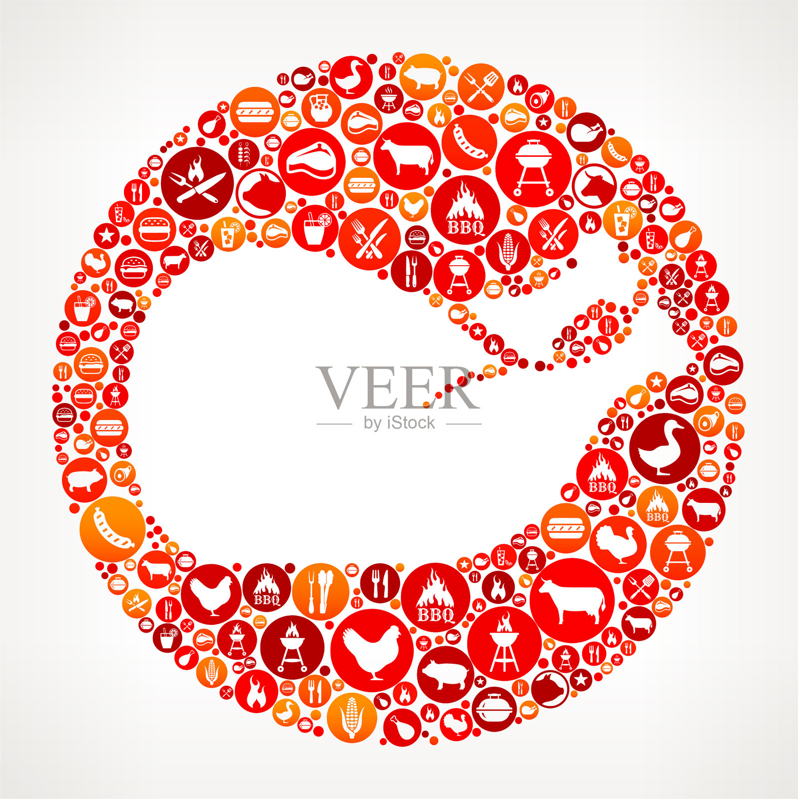 烧烤派对图标图案背景插画图片素材