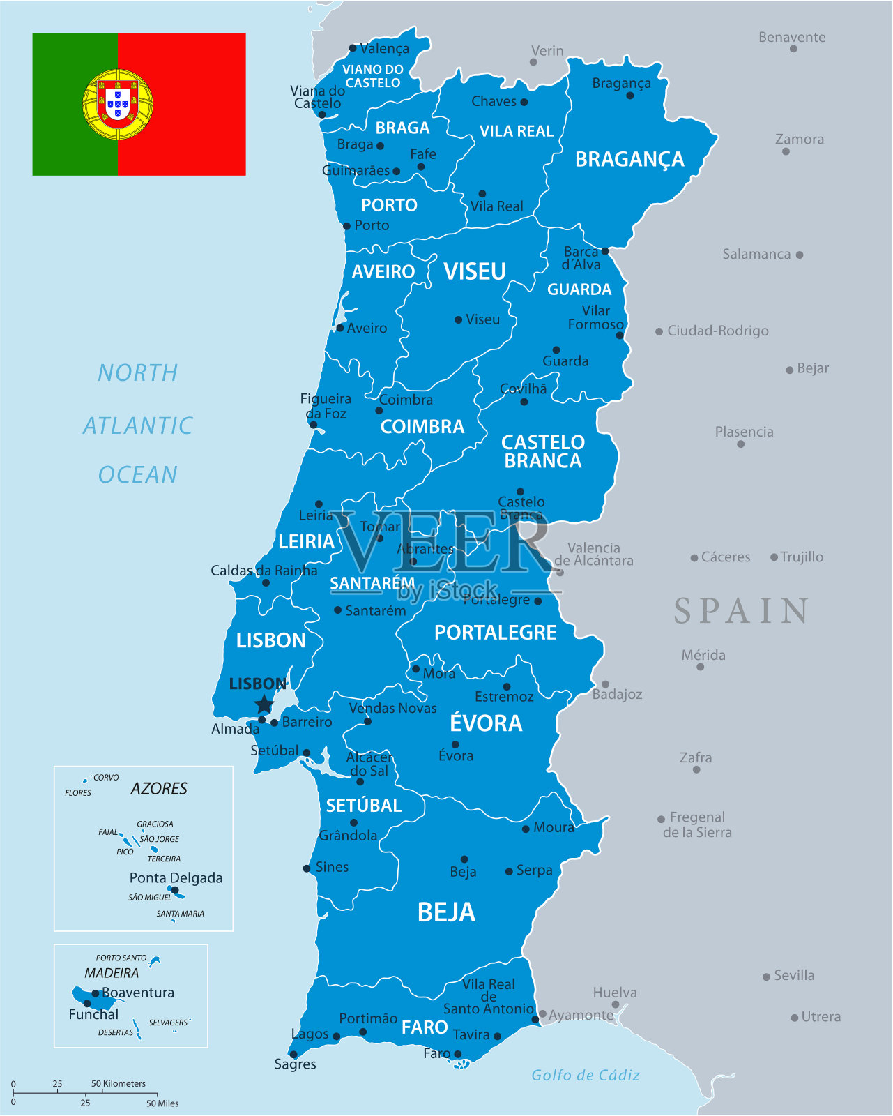 33 -葡萄牙-蓝灰插画图片素材