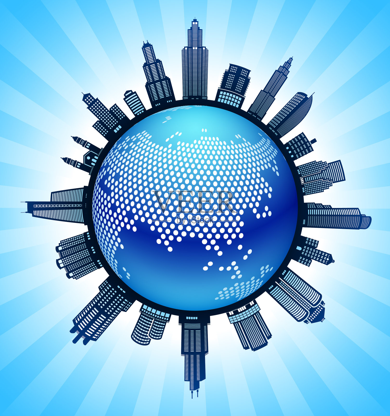 亚洲黑色和白色城市景观天际线背景插画图片素材