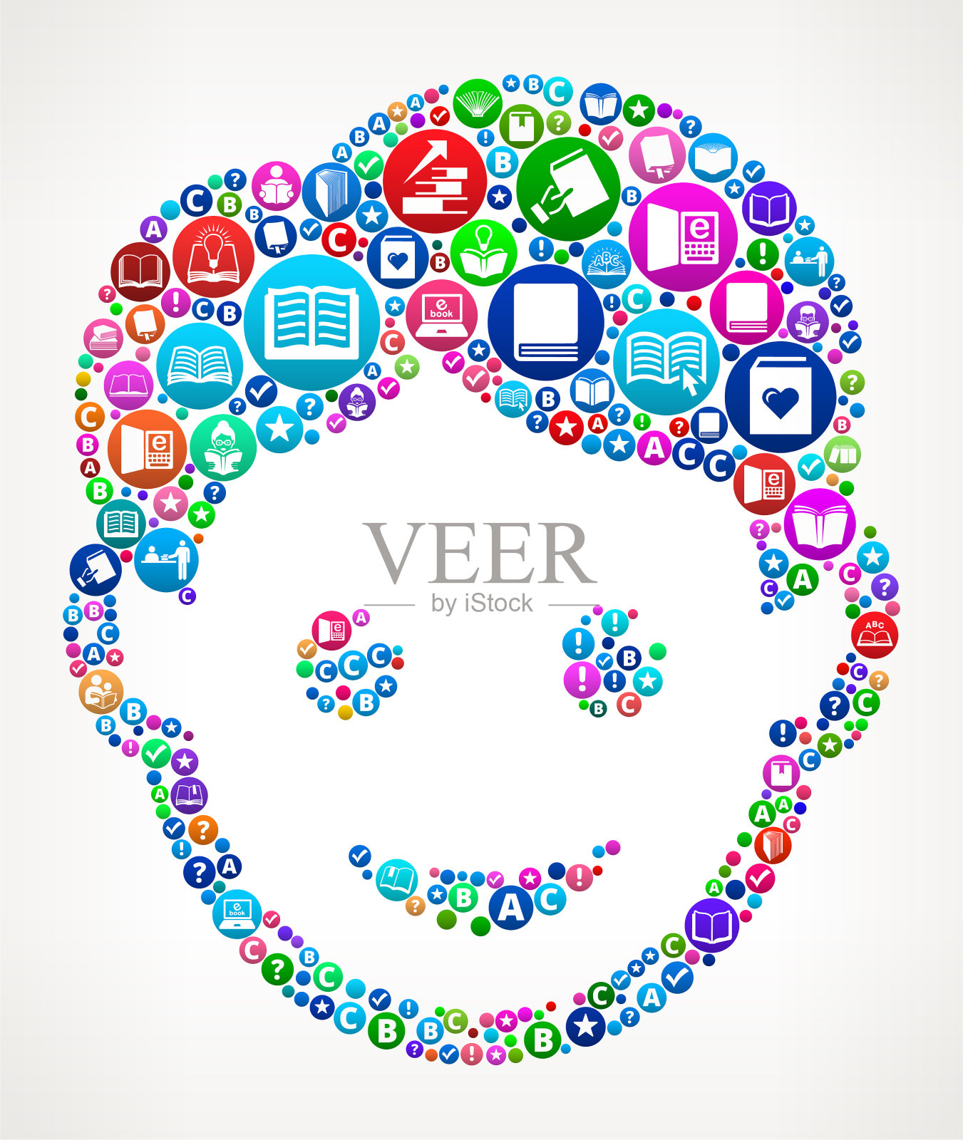 男孩书籍和阅读图标模式背景插画图片素材