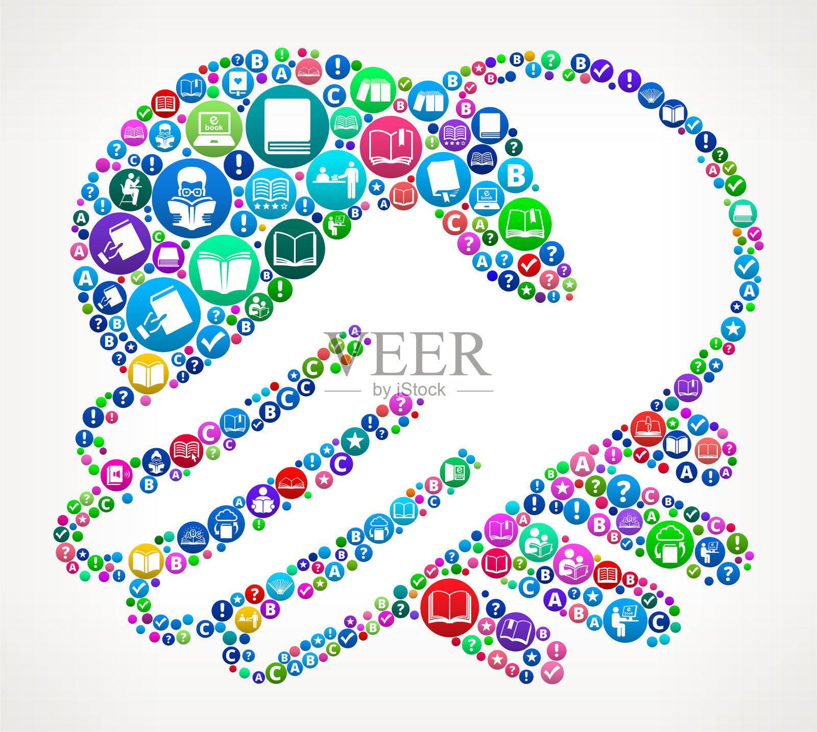 握手书和阅读图标模式背景插画图片素材