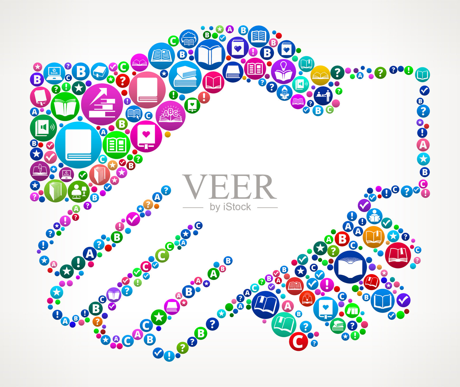 握手书和阅读图标模式背景插画图片素材