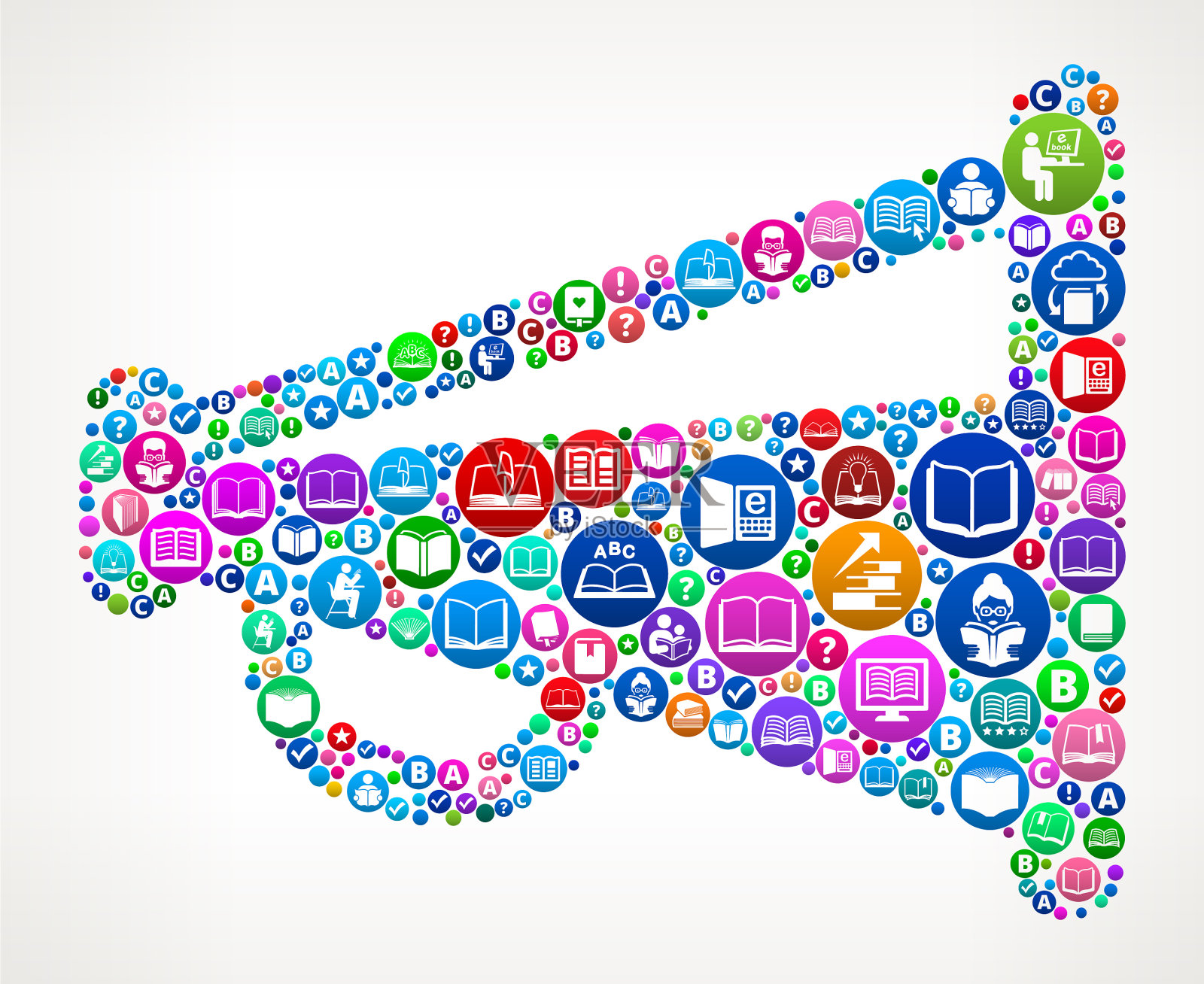 扩音器书籍和阅读图标模式背景插画图片素材