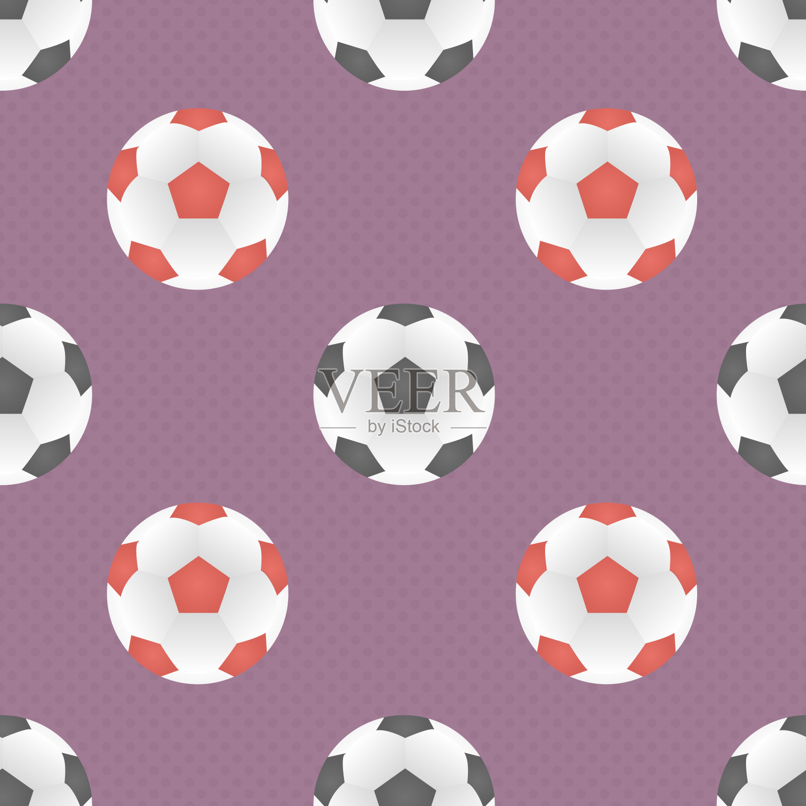 无缝模式与足球。适用于包装纸、明信片和促销产品。插画图片素材