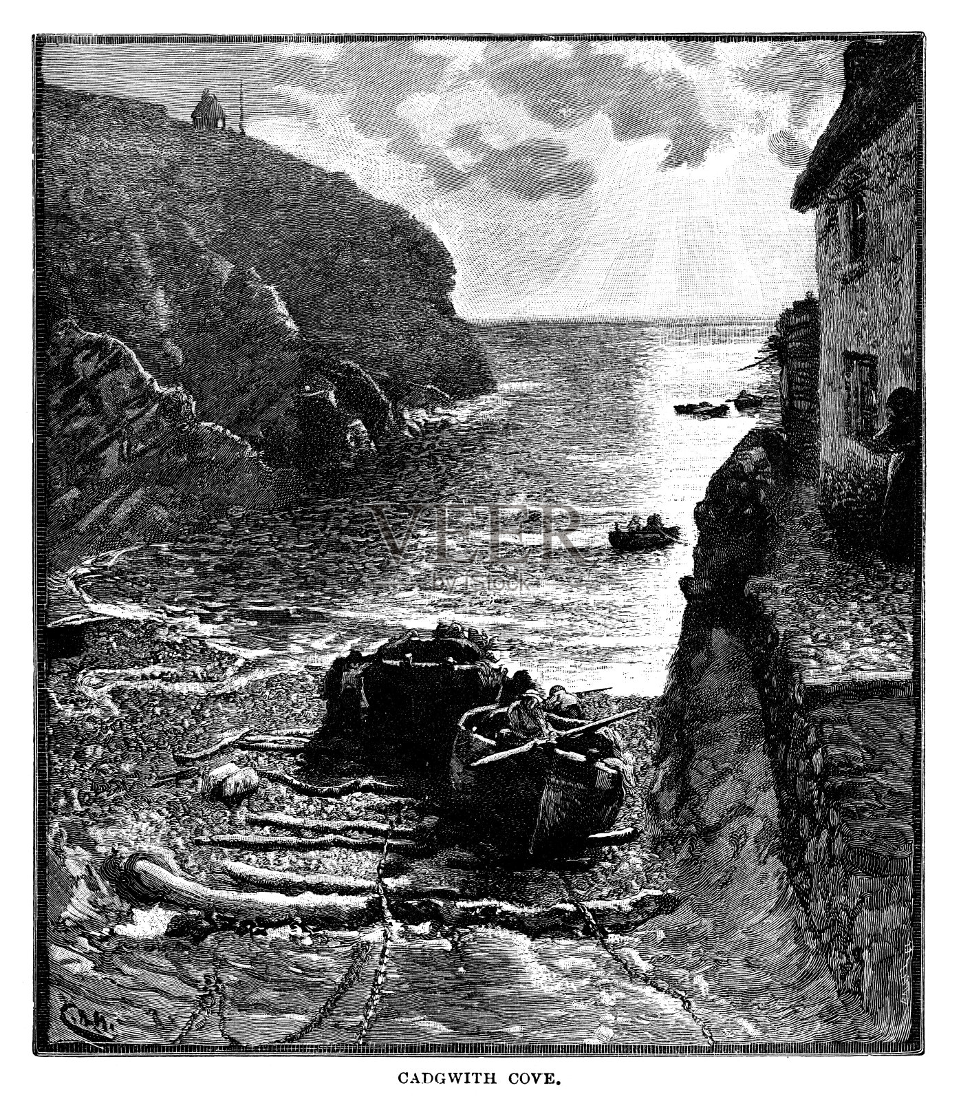 Cadgwith但插画图片素材