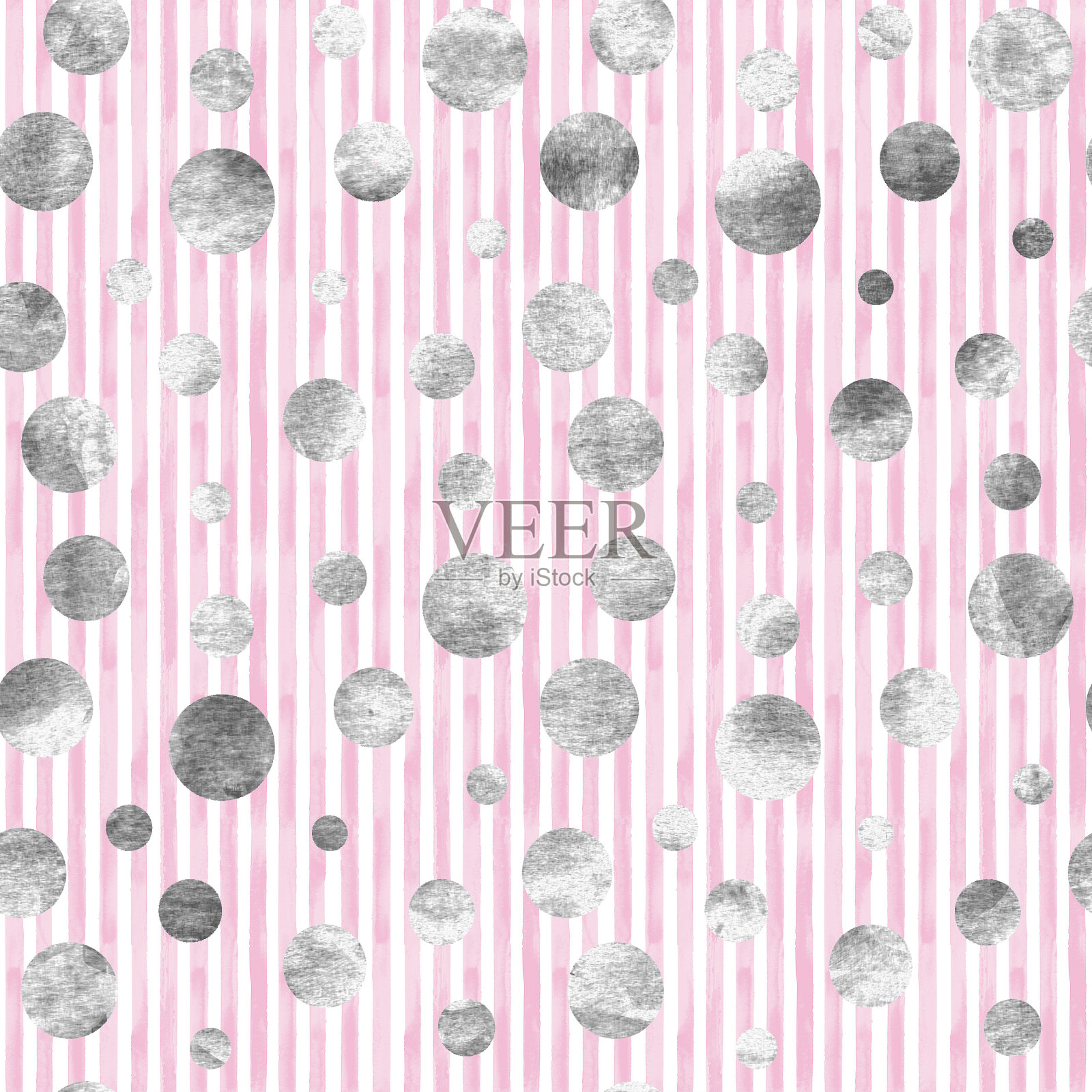 抽象圆和条纹的无缝图案插画图片素材