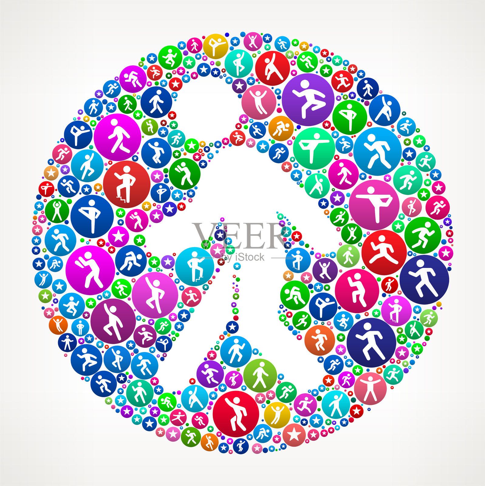 男人在运动健身图标模式背景插画图片素材