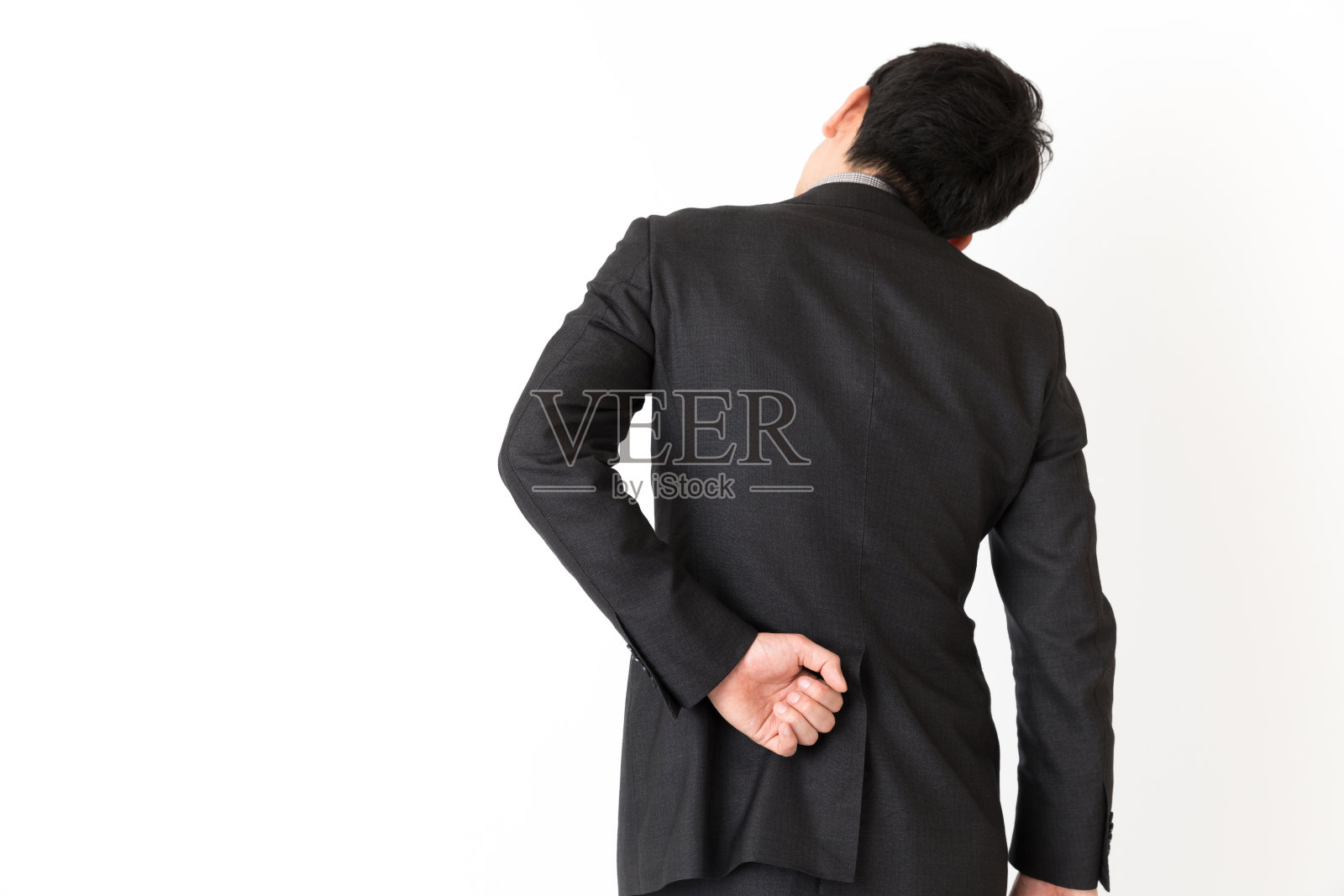 一幅孤立在白色背景上的亚洲商人肖像照片摄影图片