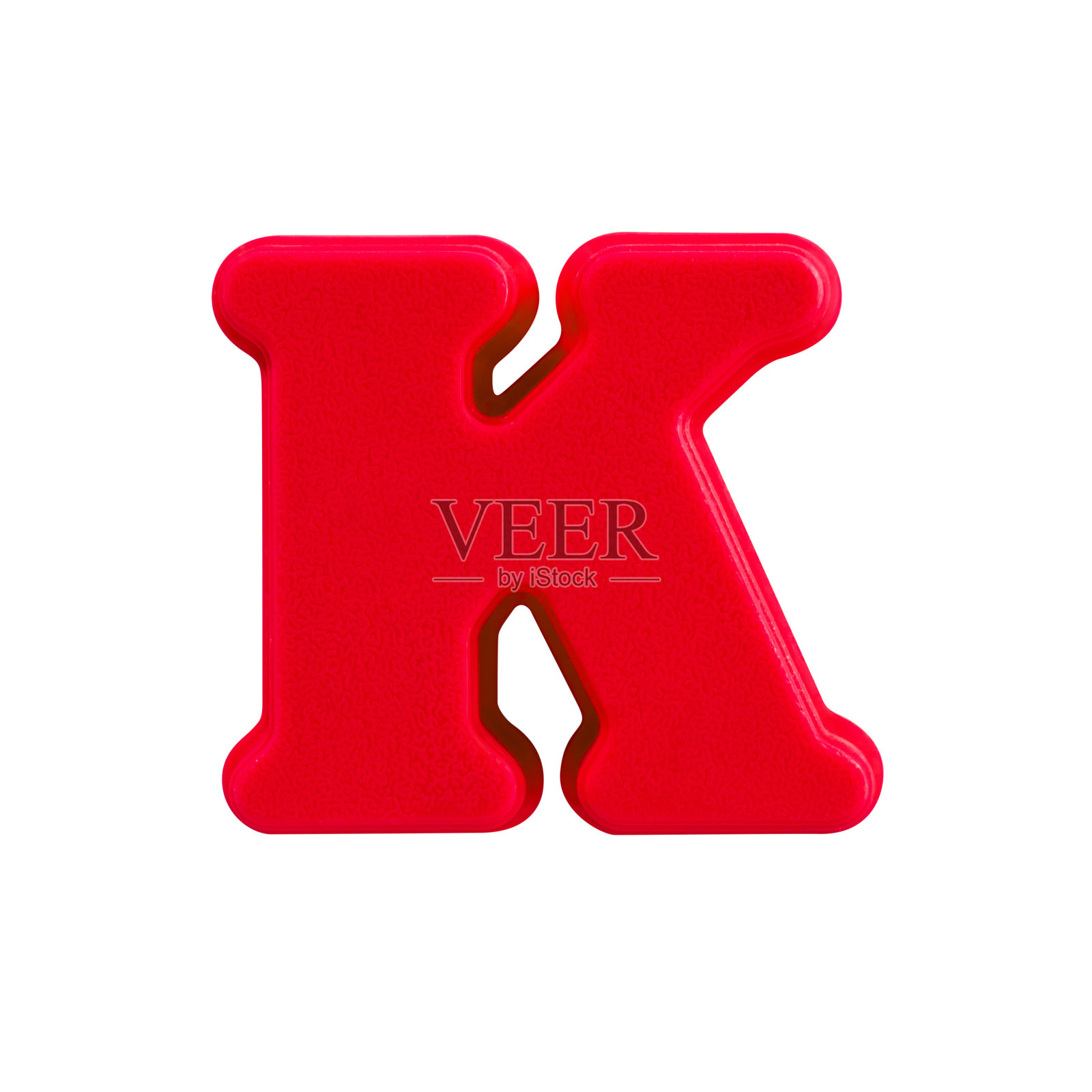 字母K大写字母塑料白色背景与剪切路径照片摄影图片