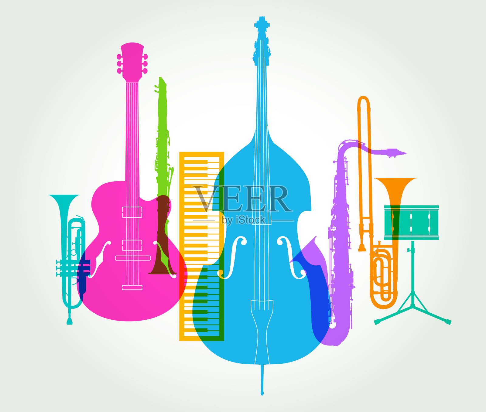 乐器-爵士乐插画图片素材