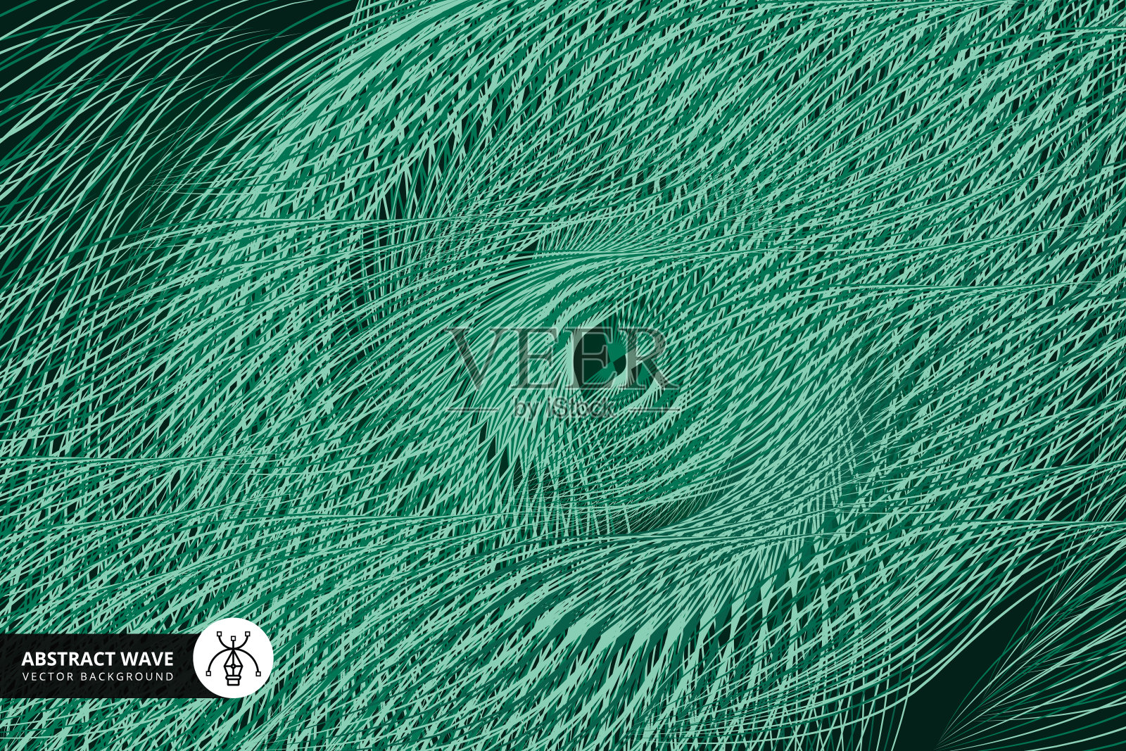 带有彩色动态波的抽象背景，插画图片素材