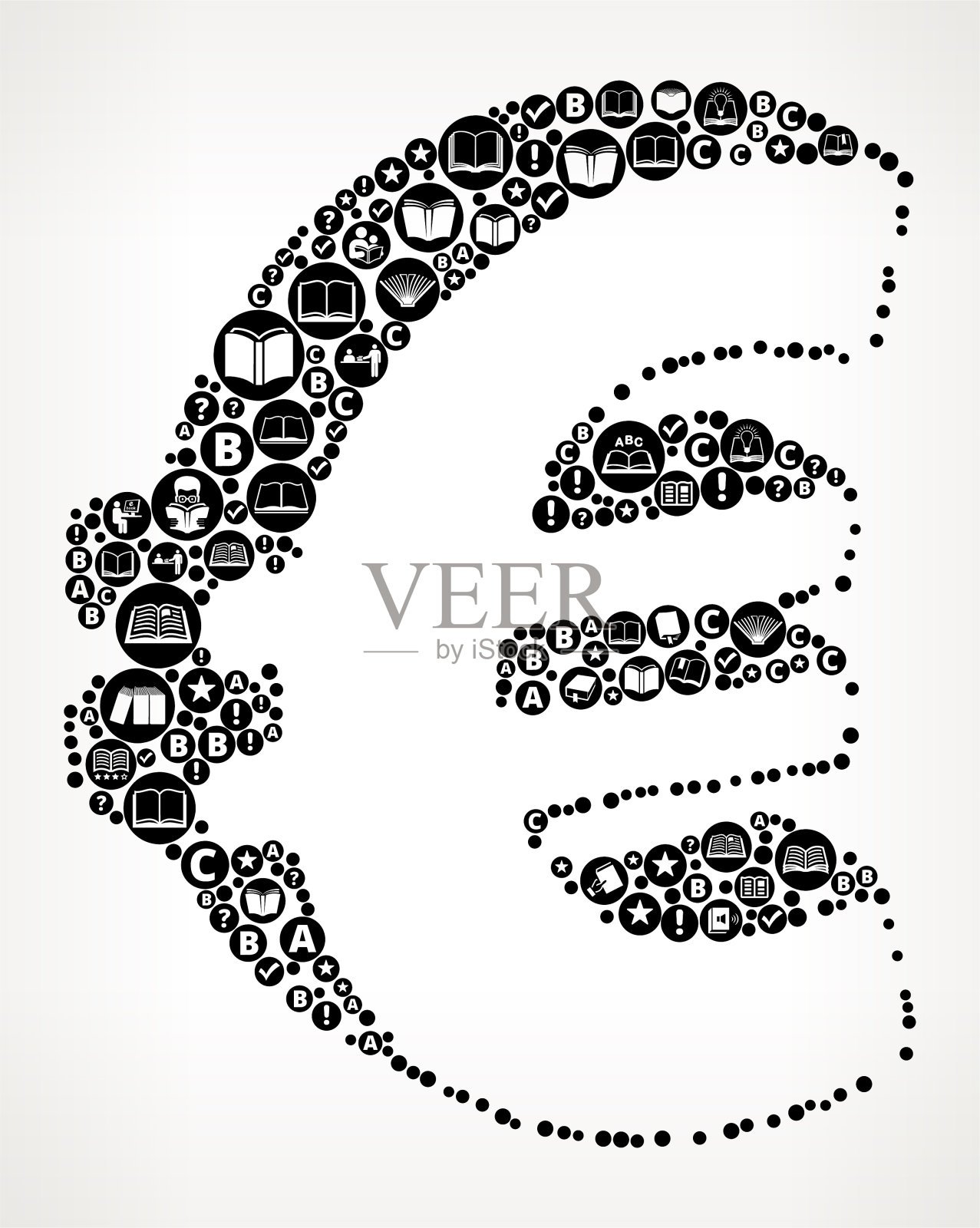 欧洲标志书籍和阅读图标模式背景插画图片素材