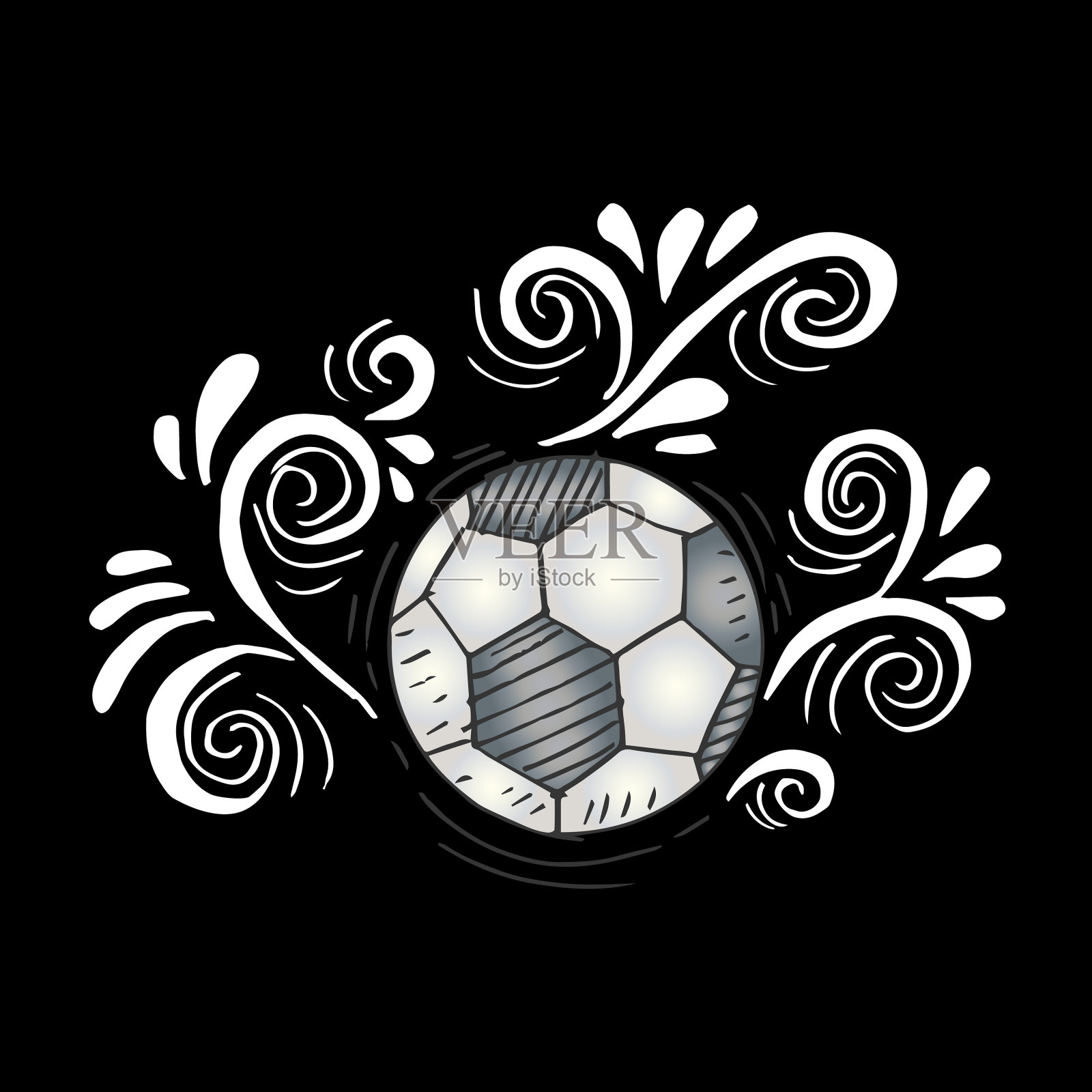 足球素描插画图片素材