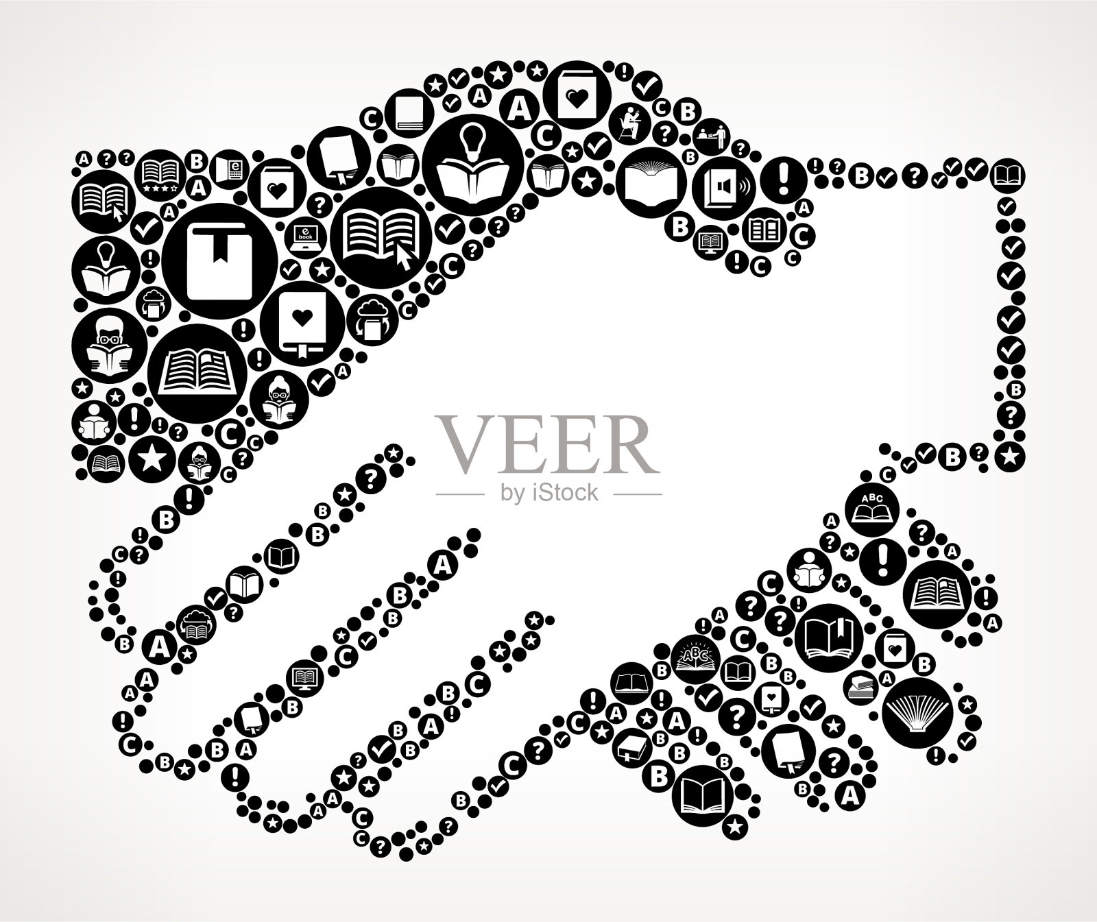 握手书和阅读图标模式背景插画图片素材