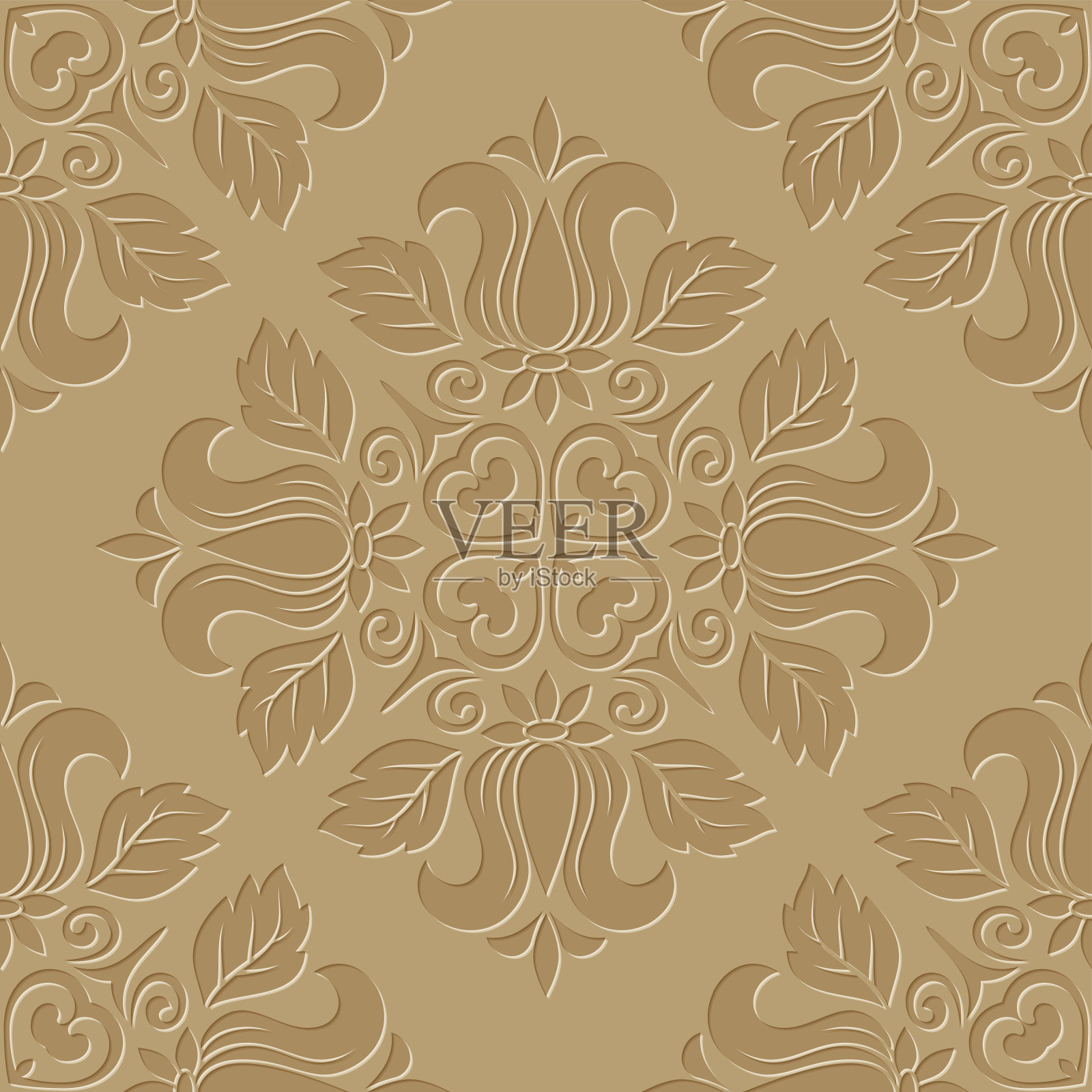 大马士革无缝模式插画图片素材